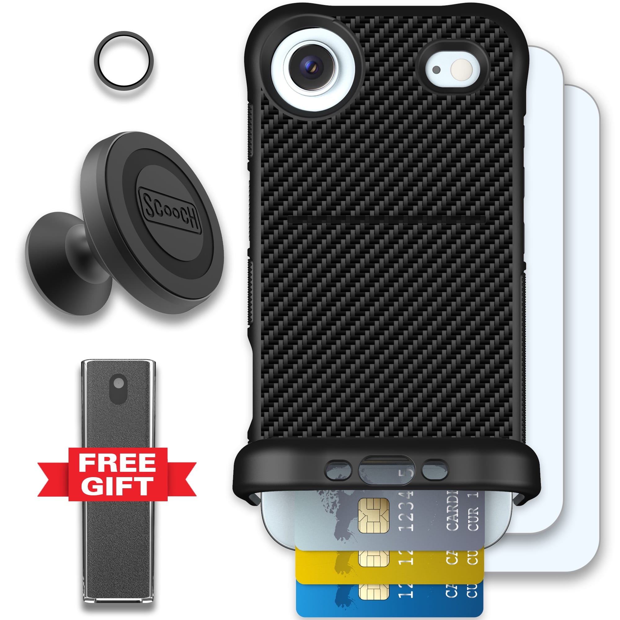 Scooch-Wingmate Defender Bundle for iPhone Air-Carbon Fiber