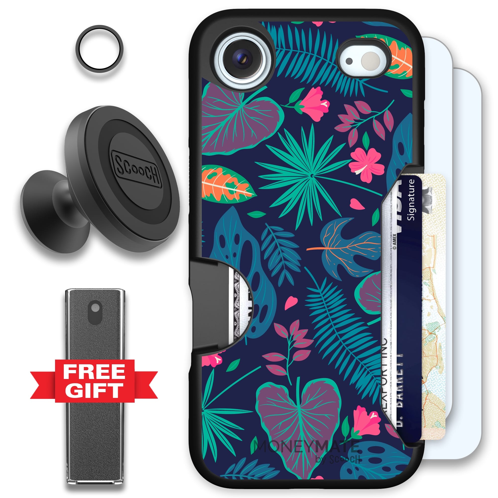 Scooch-Moneymate Defender Bundle for iPhone Air-Tropical Leaves