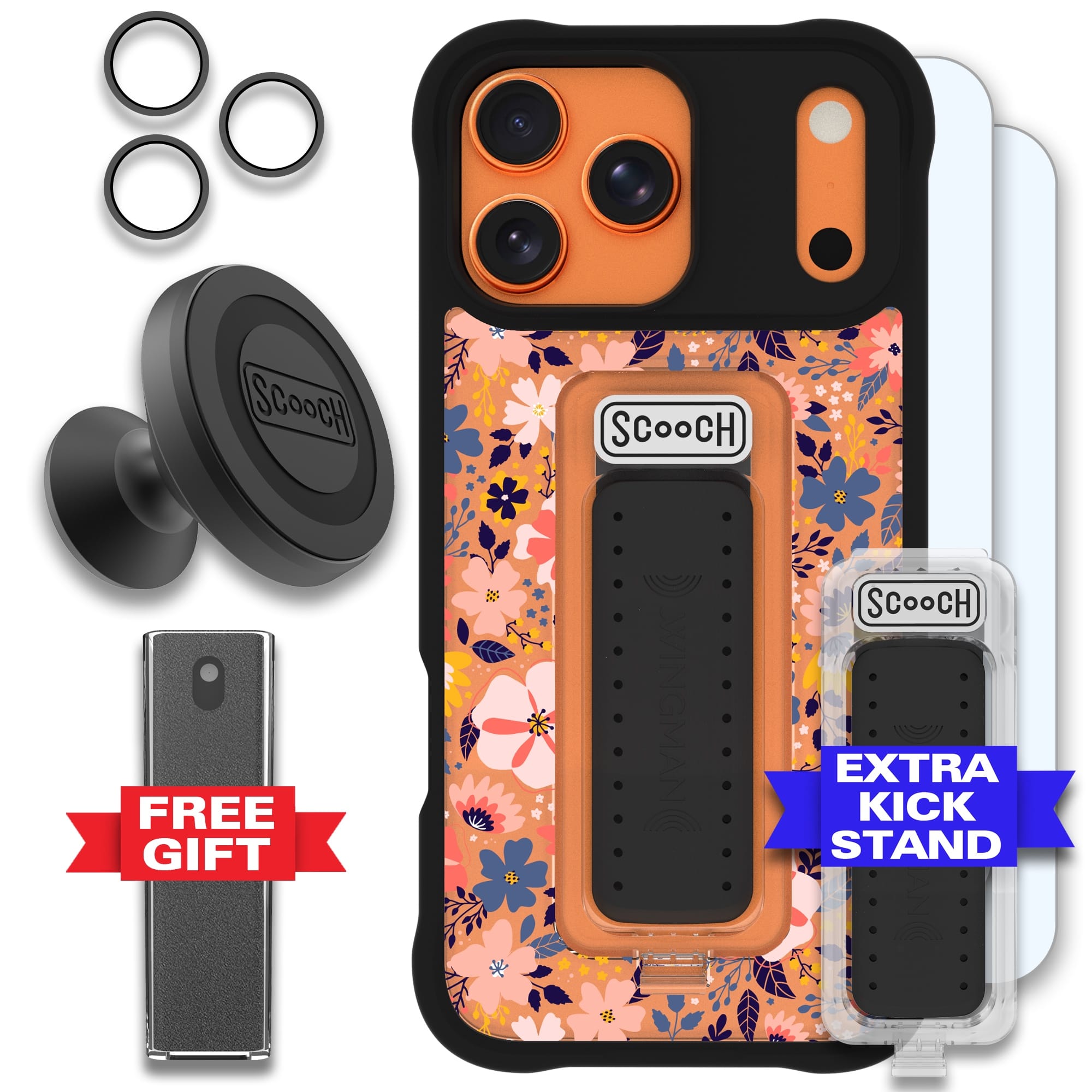 Scooch-Wingman Defender Bundle for iPhone 17 Pro Max-Wildflowers / Black