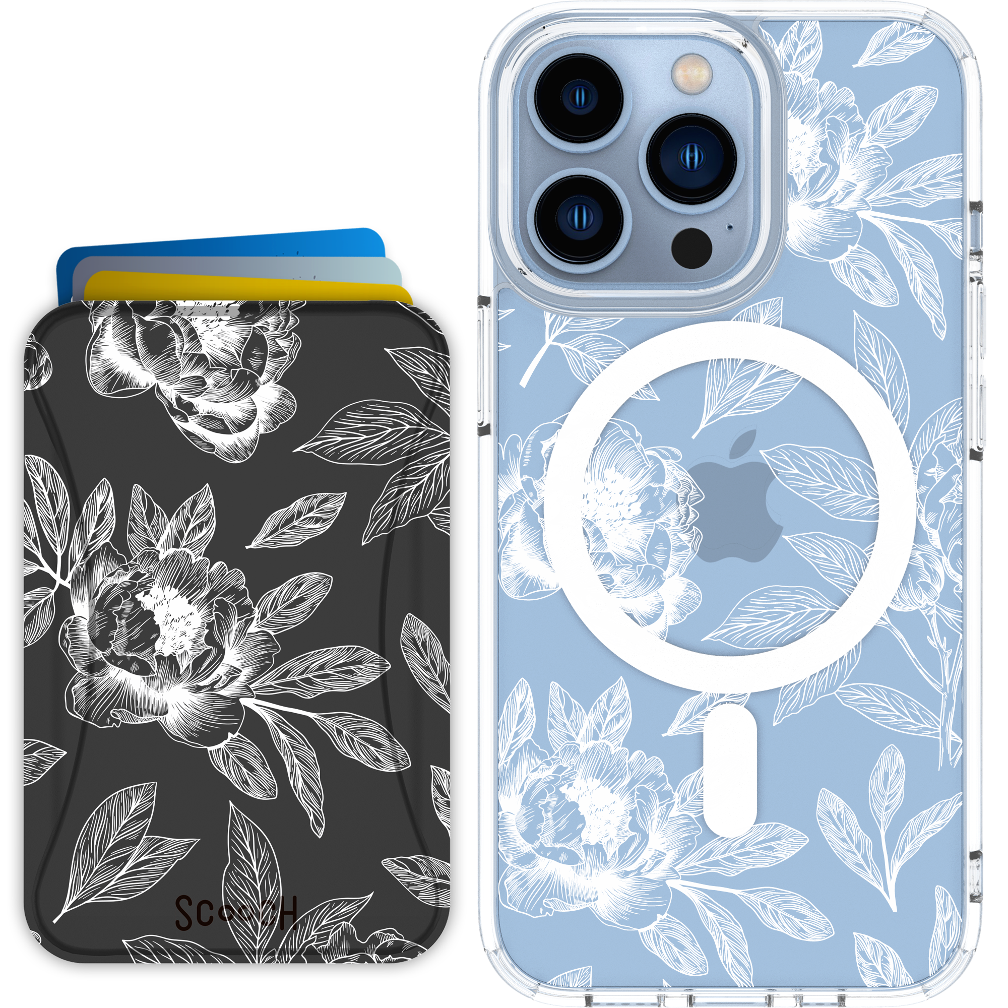 Scooch-MagCase + MagWallet 2.0 MixMatch Bundle for iPhone 13 Pro-Chinoiserie