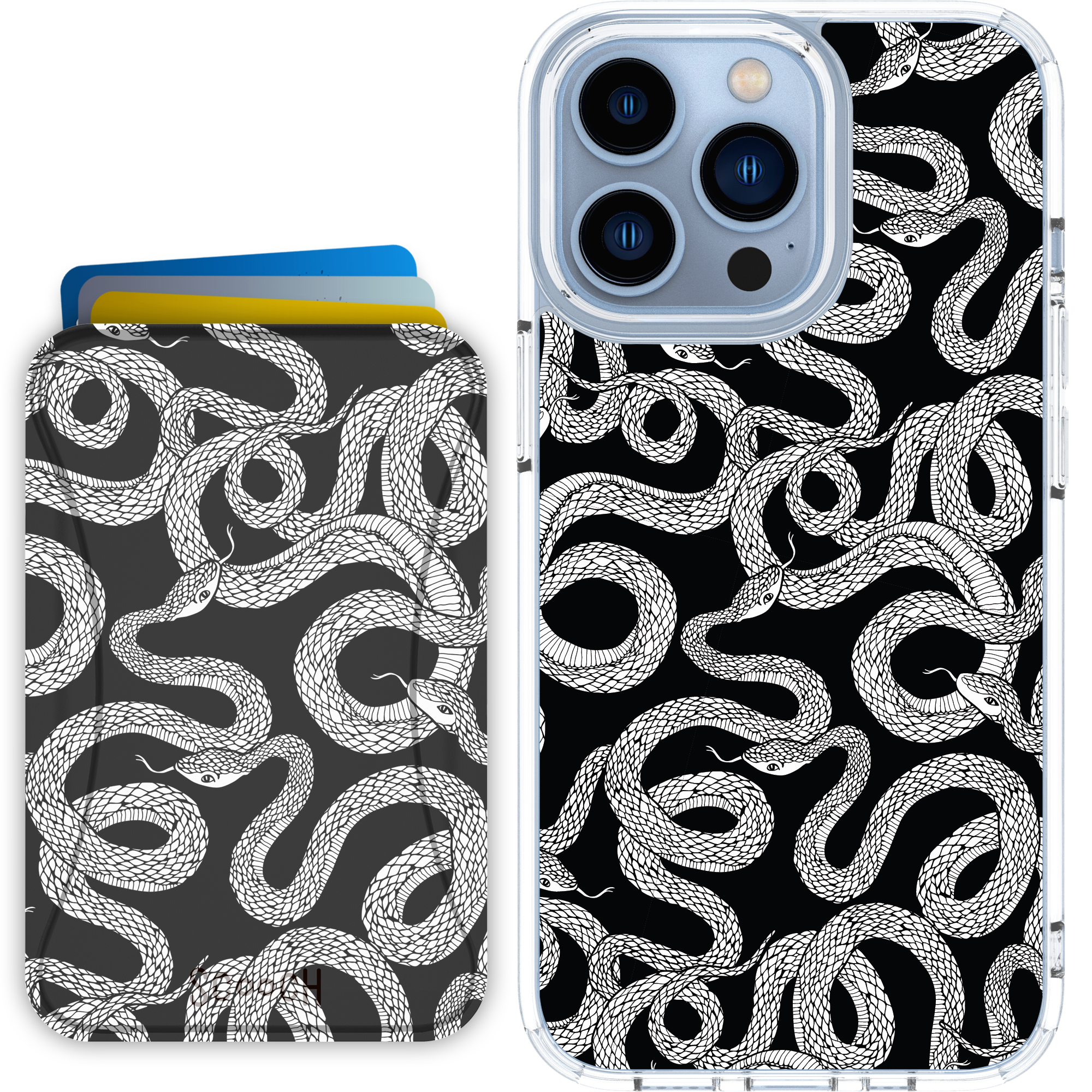 Scooch-MagCase + MagWallet 2.0 MixMatch Bundle for iPhone 13 Pro-Snakes