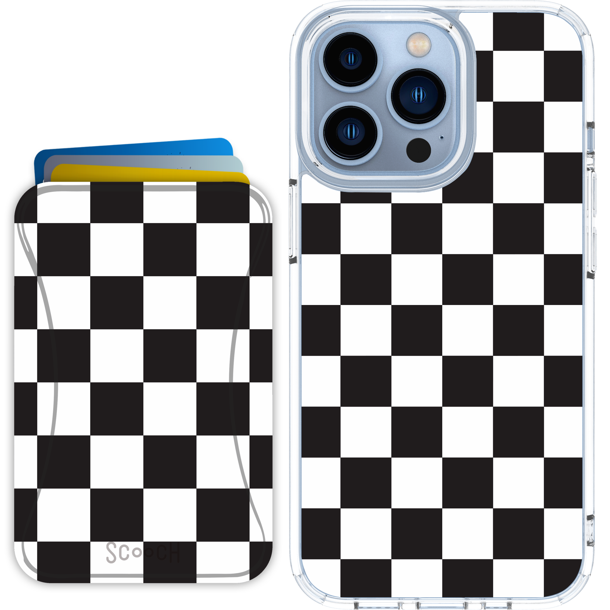 Scooch-MagCase + MagWallet 2.0 MixMatch Bundle for iPhone 13 Pro-Checkered