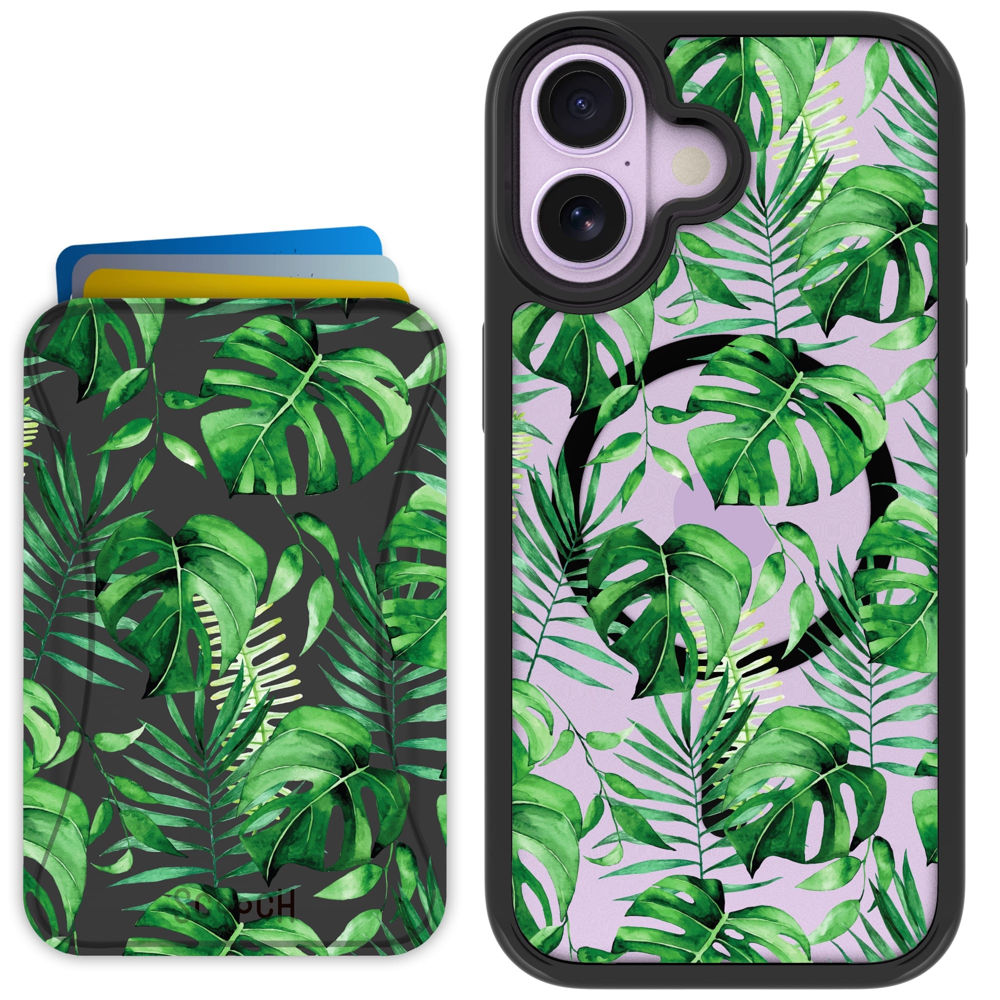 Scooch-MagCase + MagWallet 2.0 MixMatch Bundle for iPhone 17-Monstera