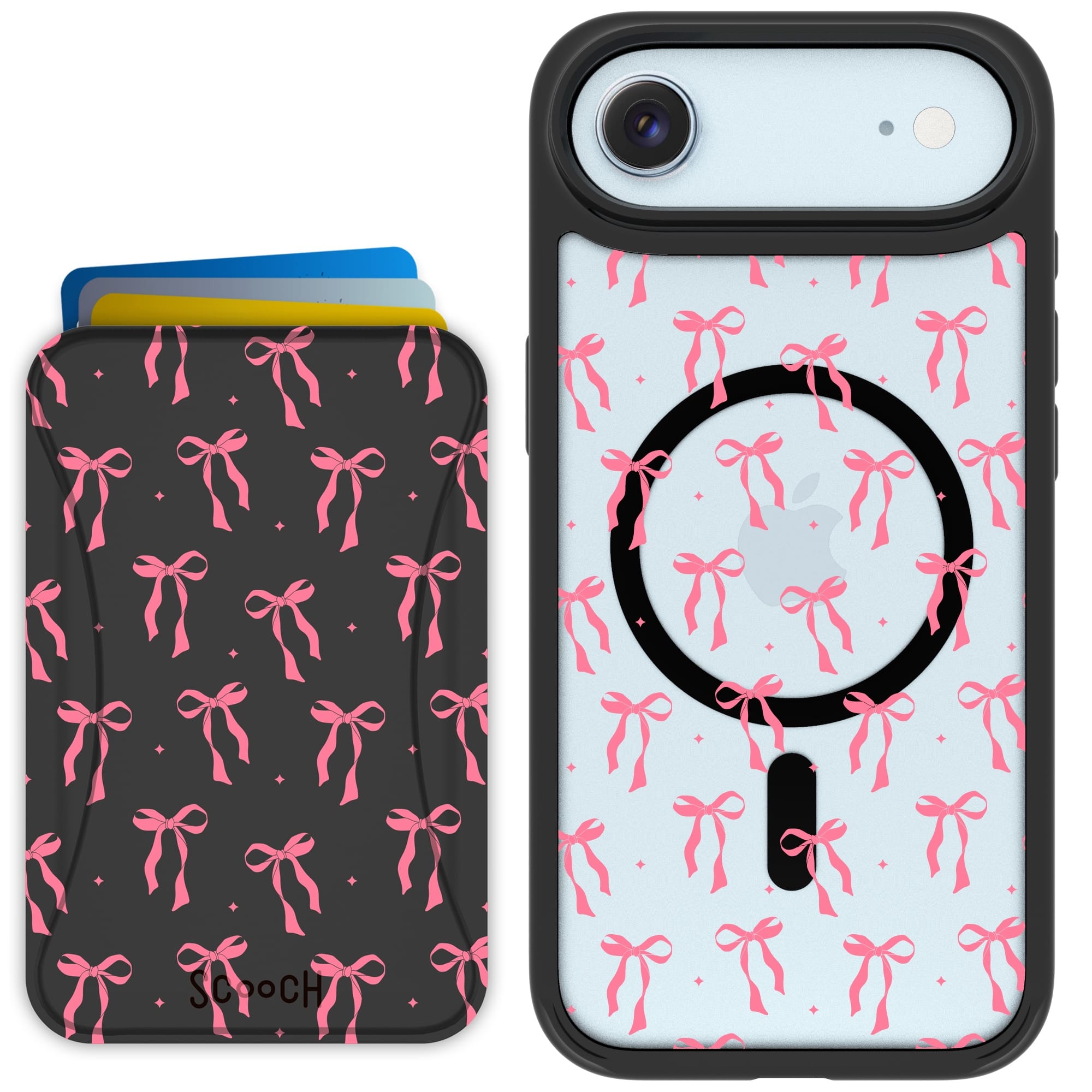 Scooch-MagCase + MagWallet 2.0 MixMatch Bundle for iPhone Air-Pink Bows
