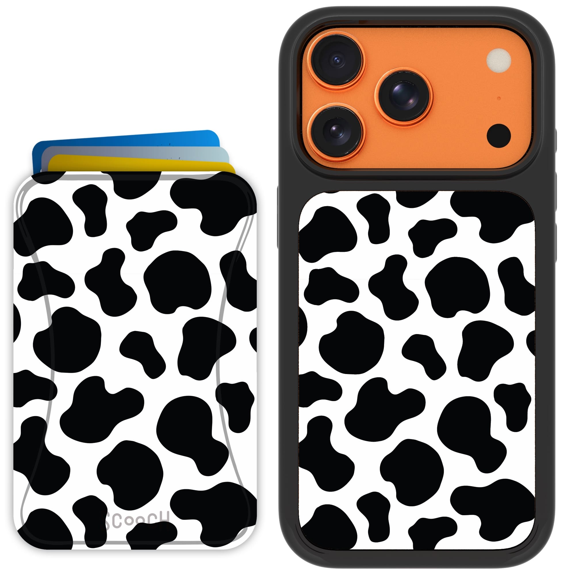 Scooch-MagCase + MagWallet 2.0 MixMatch Bundle for iPhone 17 Pro-Cow Print