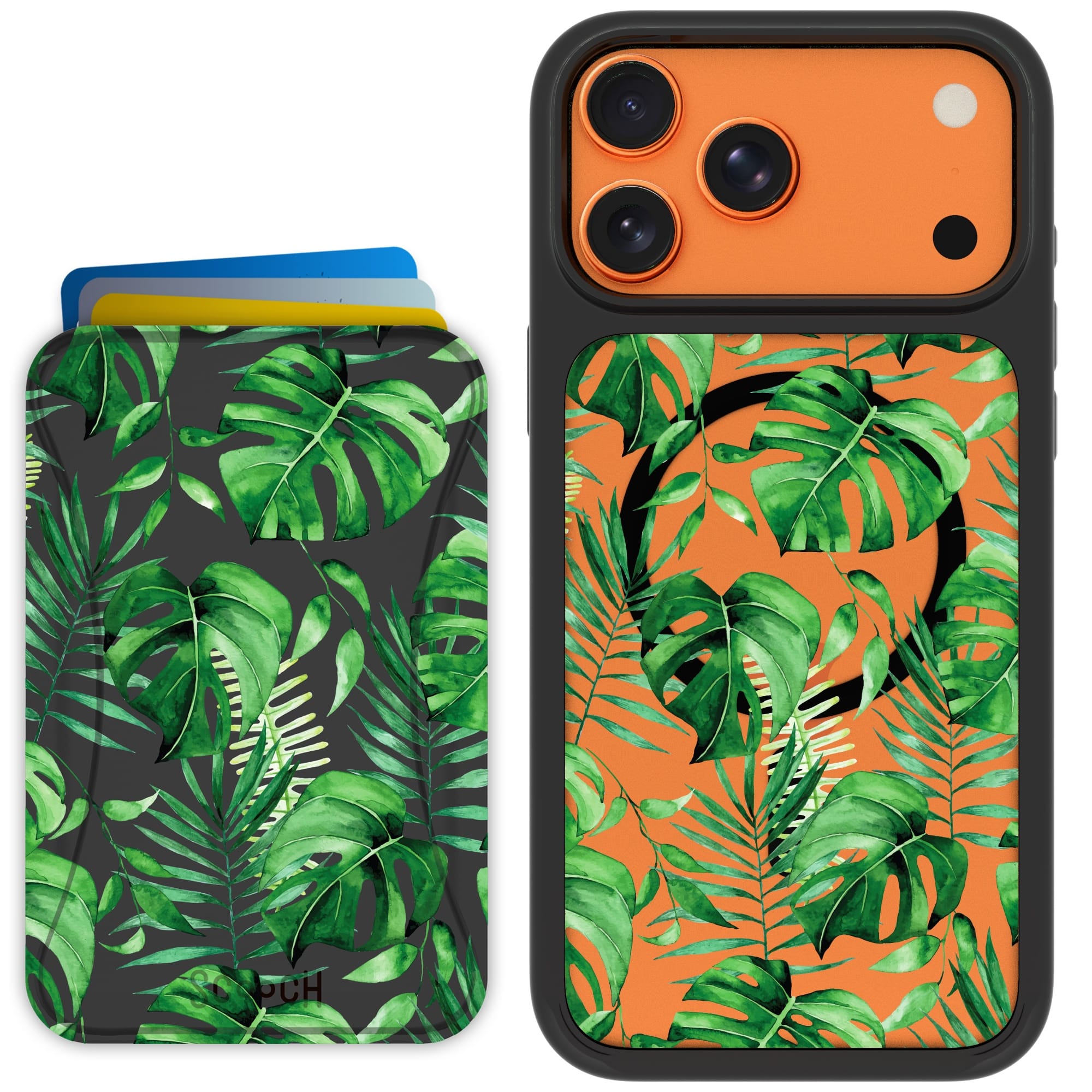 Scooch-MagCase + MagWallet 2.0 MixMatch Bundle for iPhone 17 Pro Max-Monstera