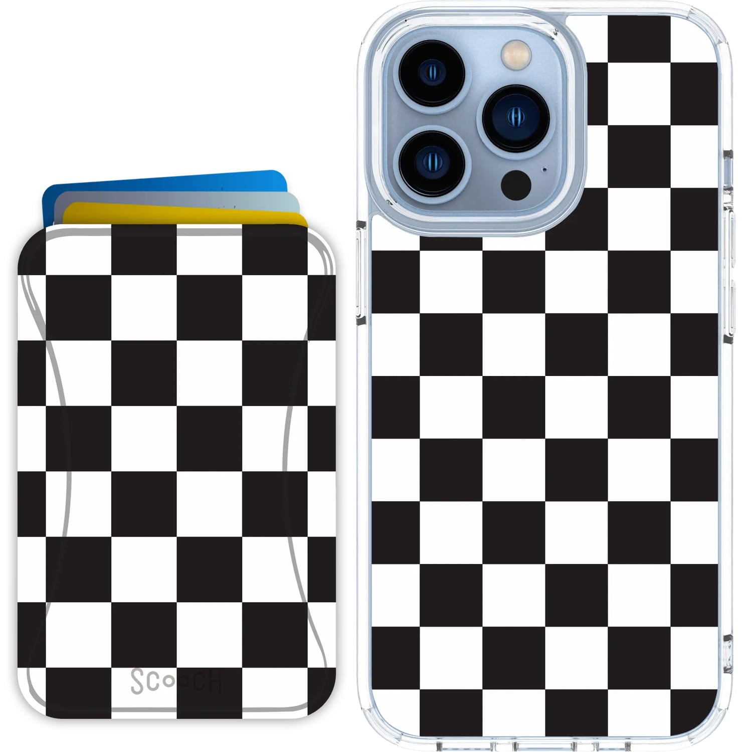 Scooch-MagCase + MagWallet 3.0 MixMatch Bundle for iPhone 13 Pro-Checkered