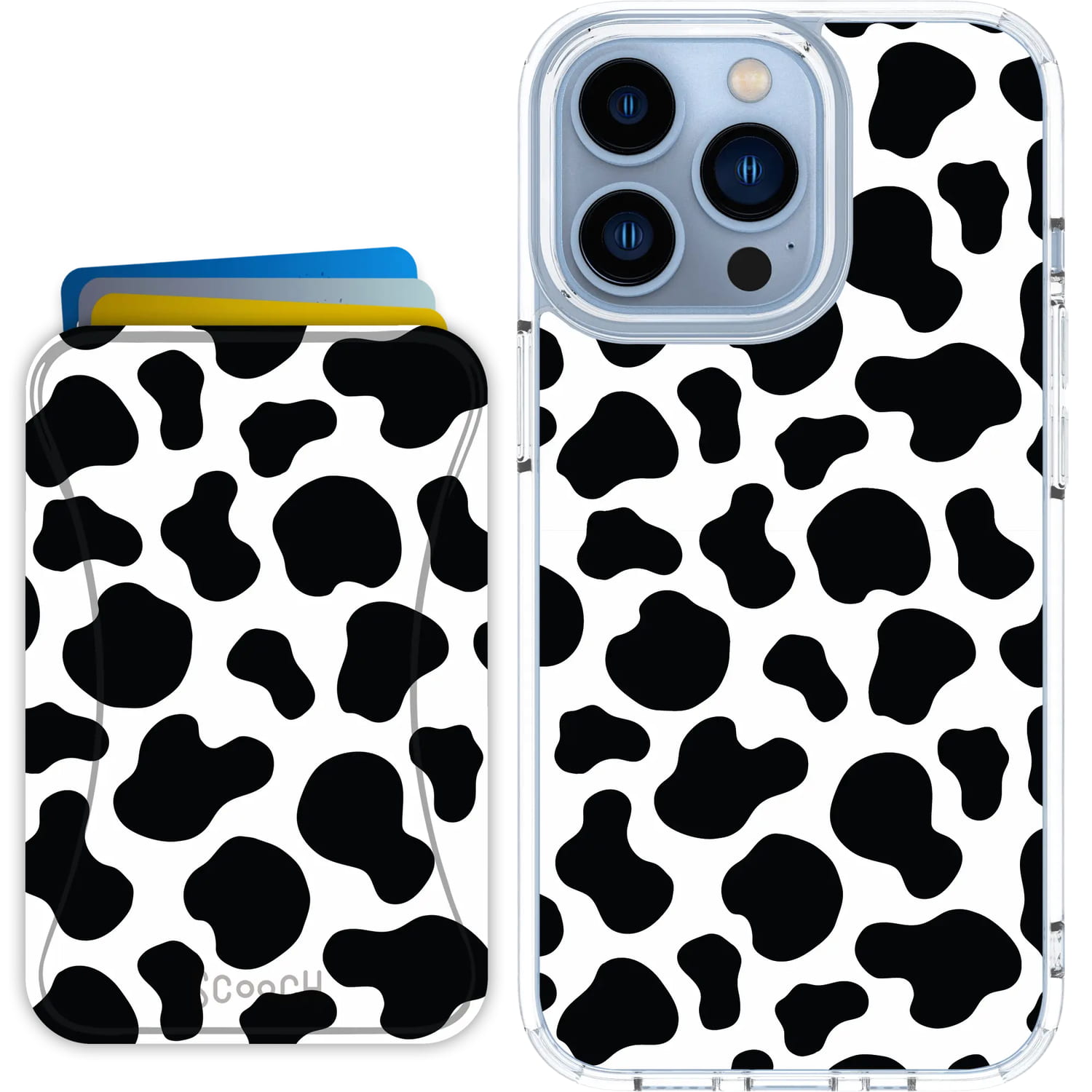 Scooch-MagCase + MagWallet 3.0 MixMatch Bundle for iPhone 13 Pro-Cow-Print