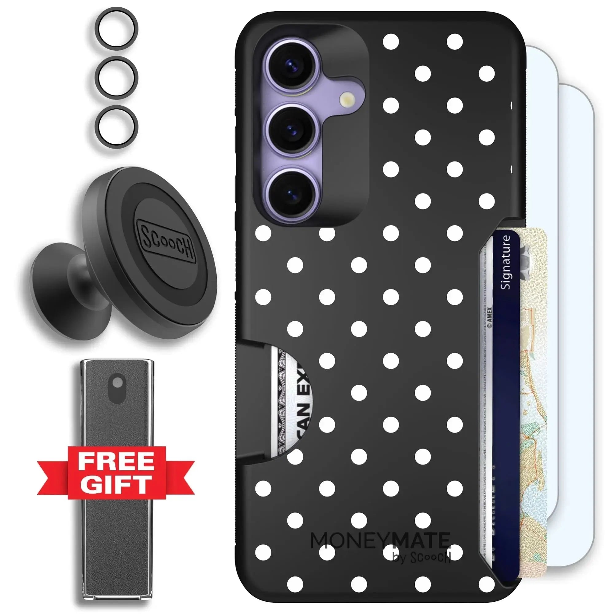 Scooch-Moneymate Defender Bundle for Samsung Galaxy S26-Polka Dots