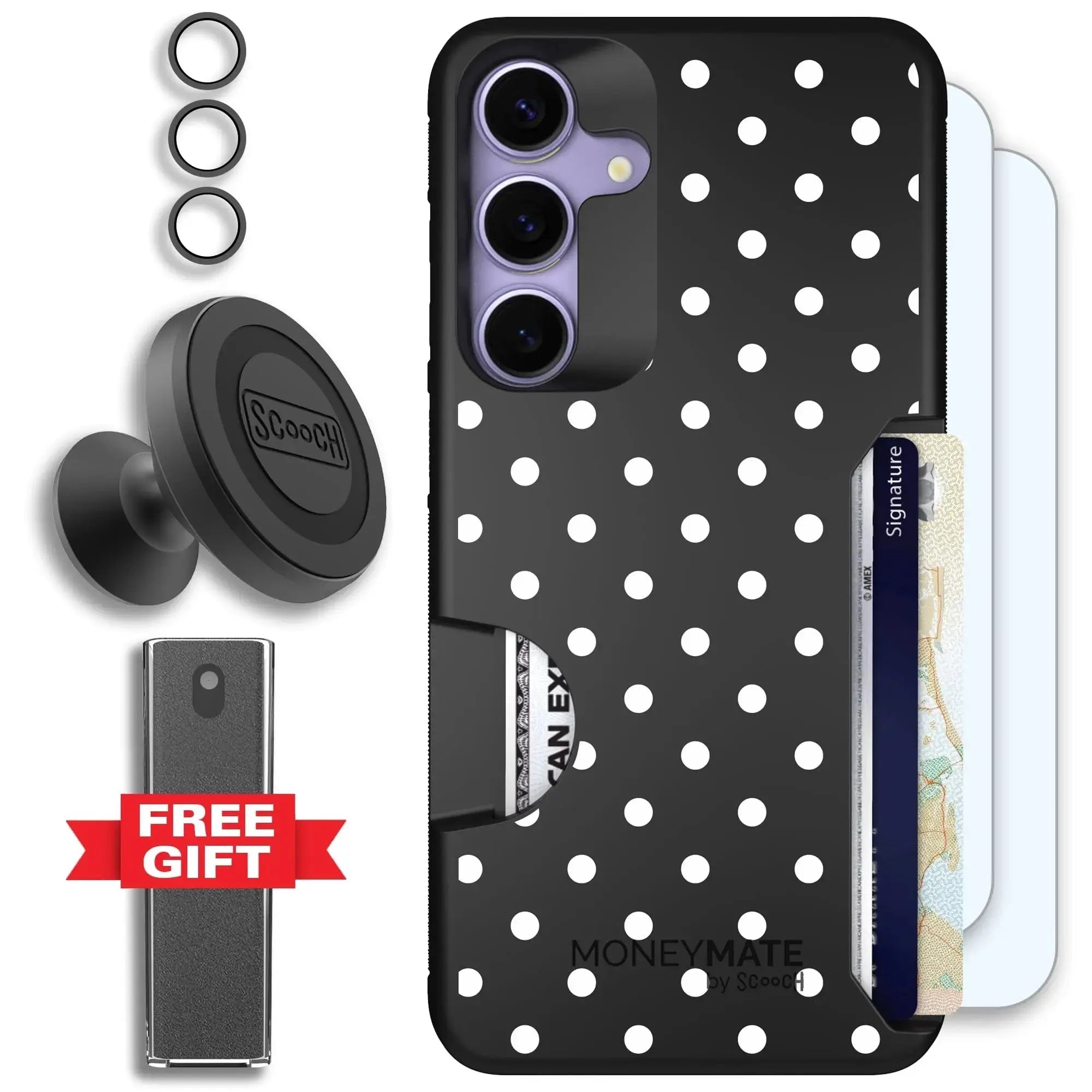 Scooch-Moneymate Defender Bundle for Samsung Galaxy S26+-Polka Dots