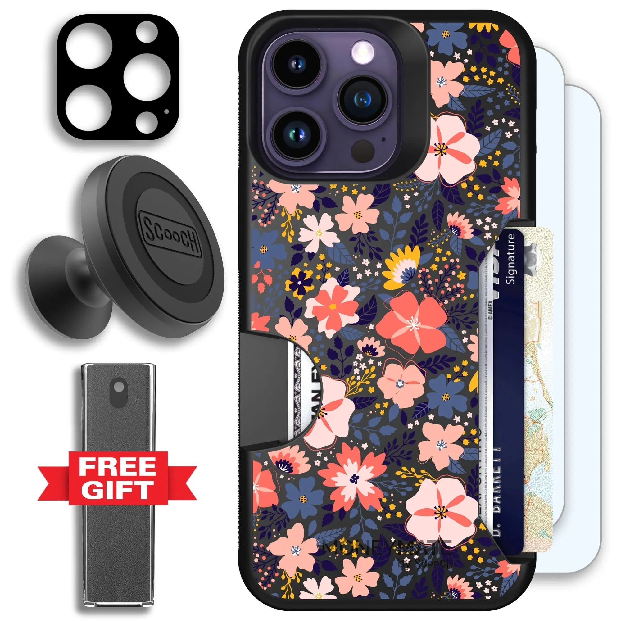 Scooch-Moneymate Defender Bundle for iPhone 14 Pro Max-Wildflowers