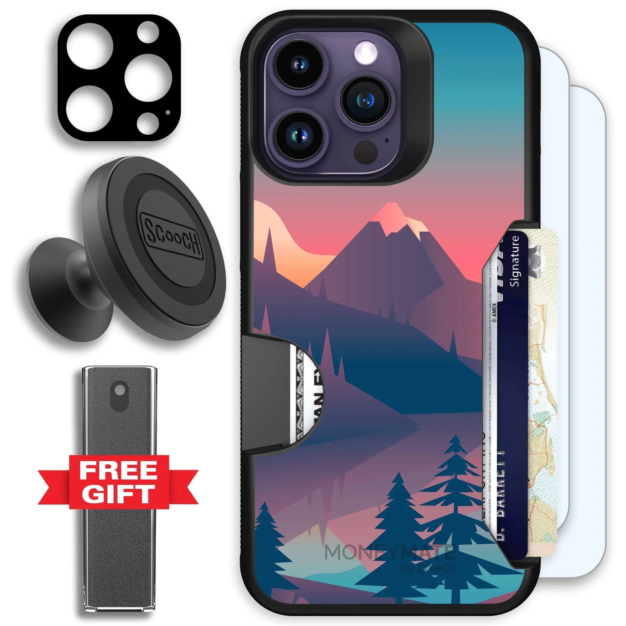 Scooch-Moneymate Defender Bundle for iPhone 14 Pro-Mountain Range