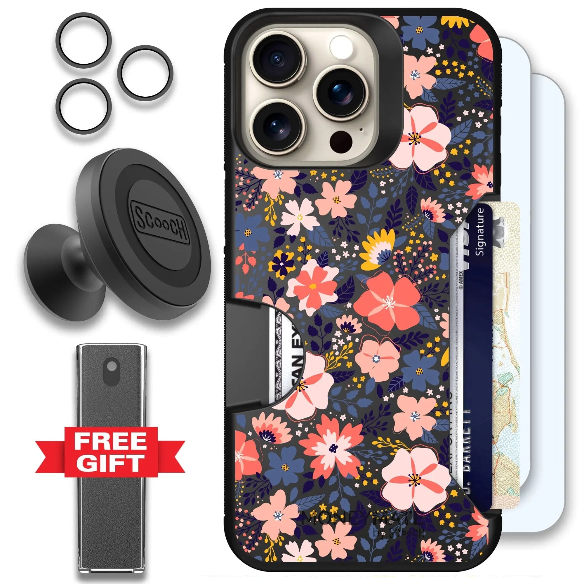 Scooch-Moneymate Defender Bundle for iPhone 15 Pro Max-Wildflowers