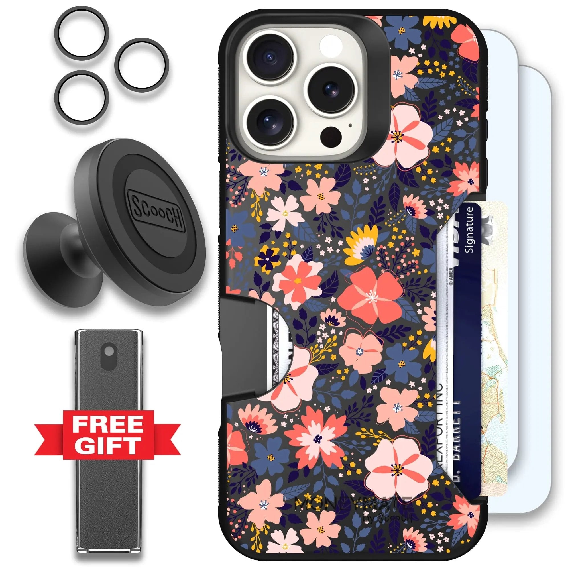 Scooch-Moneymate Defender Bundle for iPhone 16 Pro Max-Wildflowers