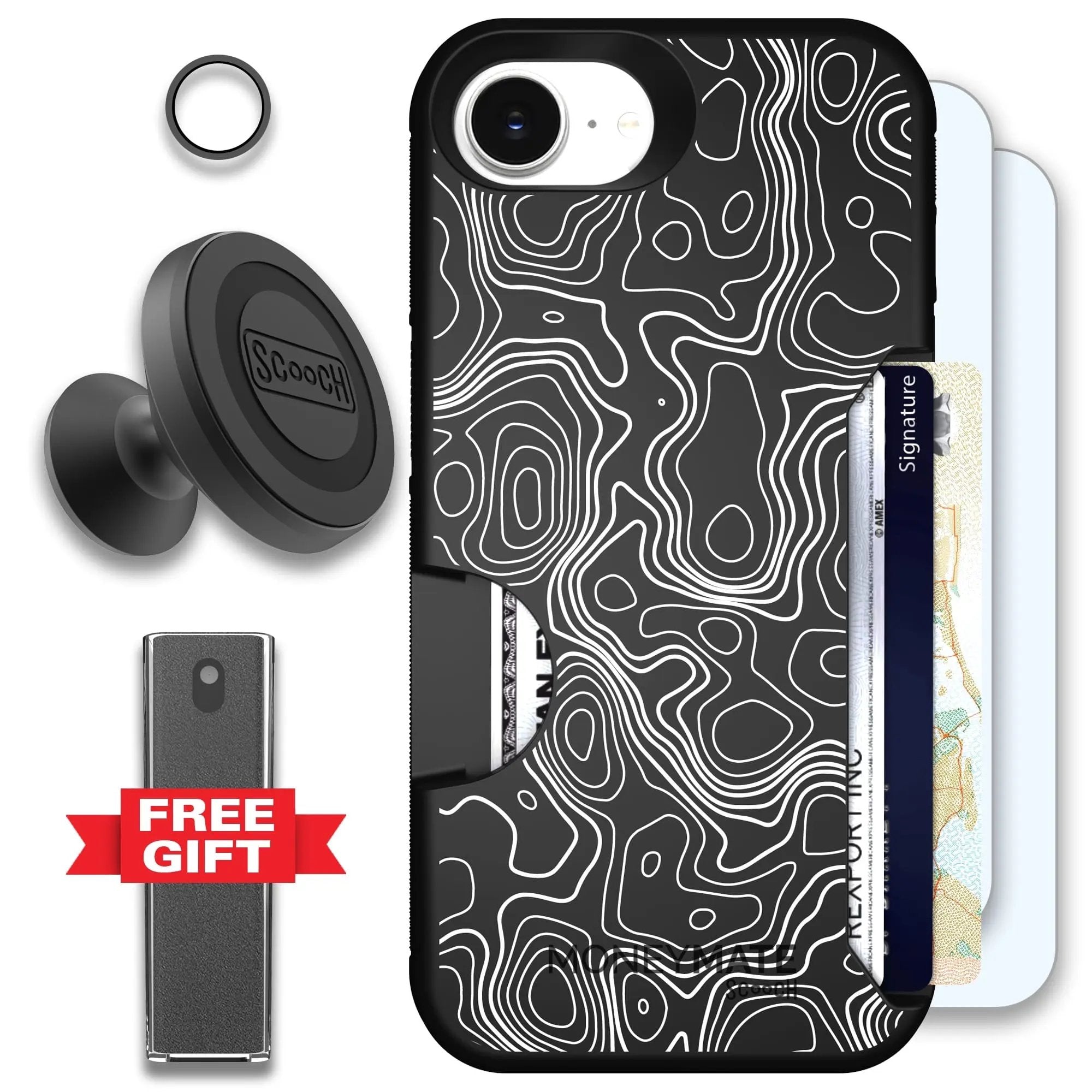 Scooch-Moneymate Defender Bundle for iPhone 17e-Topography