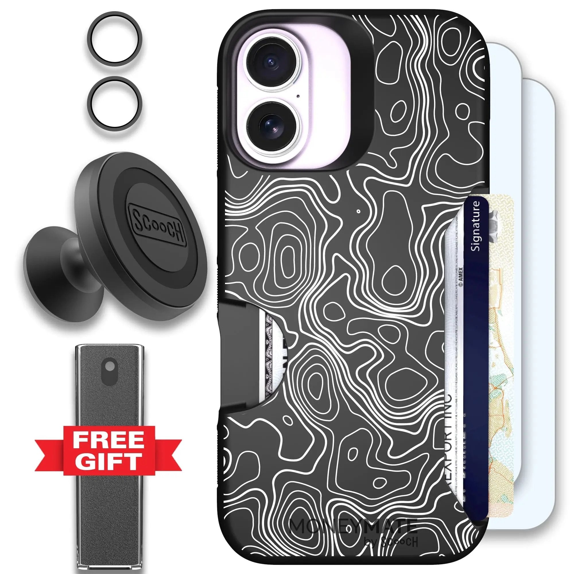 Scooch-Moneymate Defender Bundle for iPhone 17-Topography