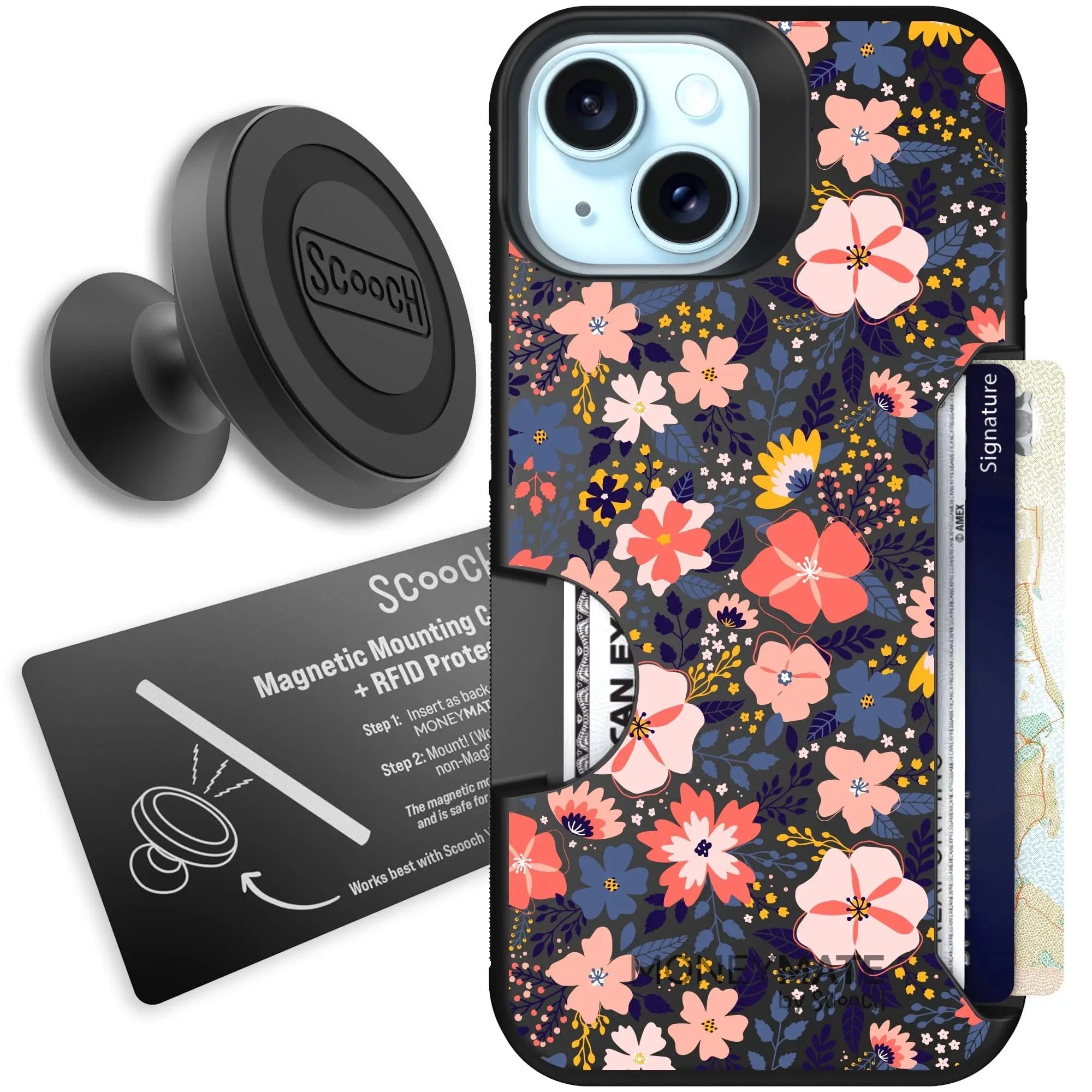 Scooch-Moneymate Starter Bundle for iPhone 13-Wildflowers