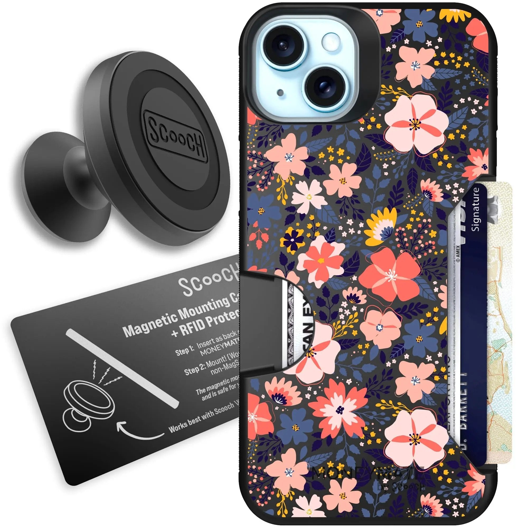 Scooch-Moneymate Starter Bundle for iPhone 14 Plus-Wildflowers