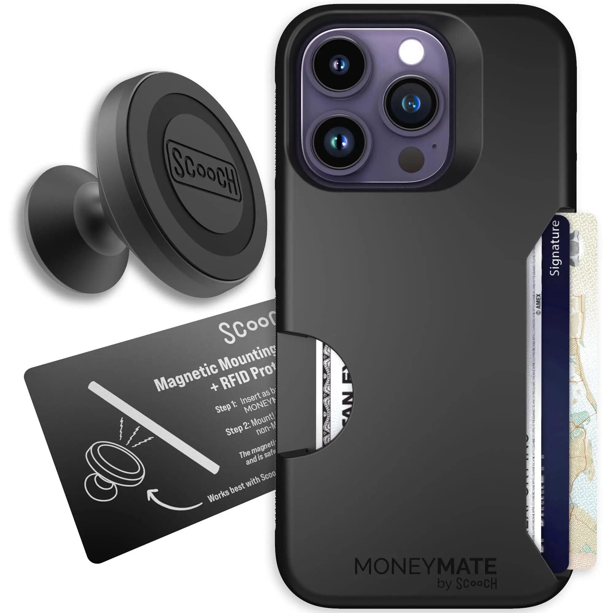 Scooch-Moneymate Starter Bundle for iPhone 14 Pro-Black