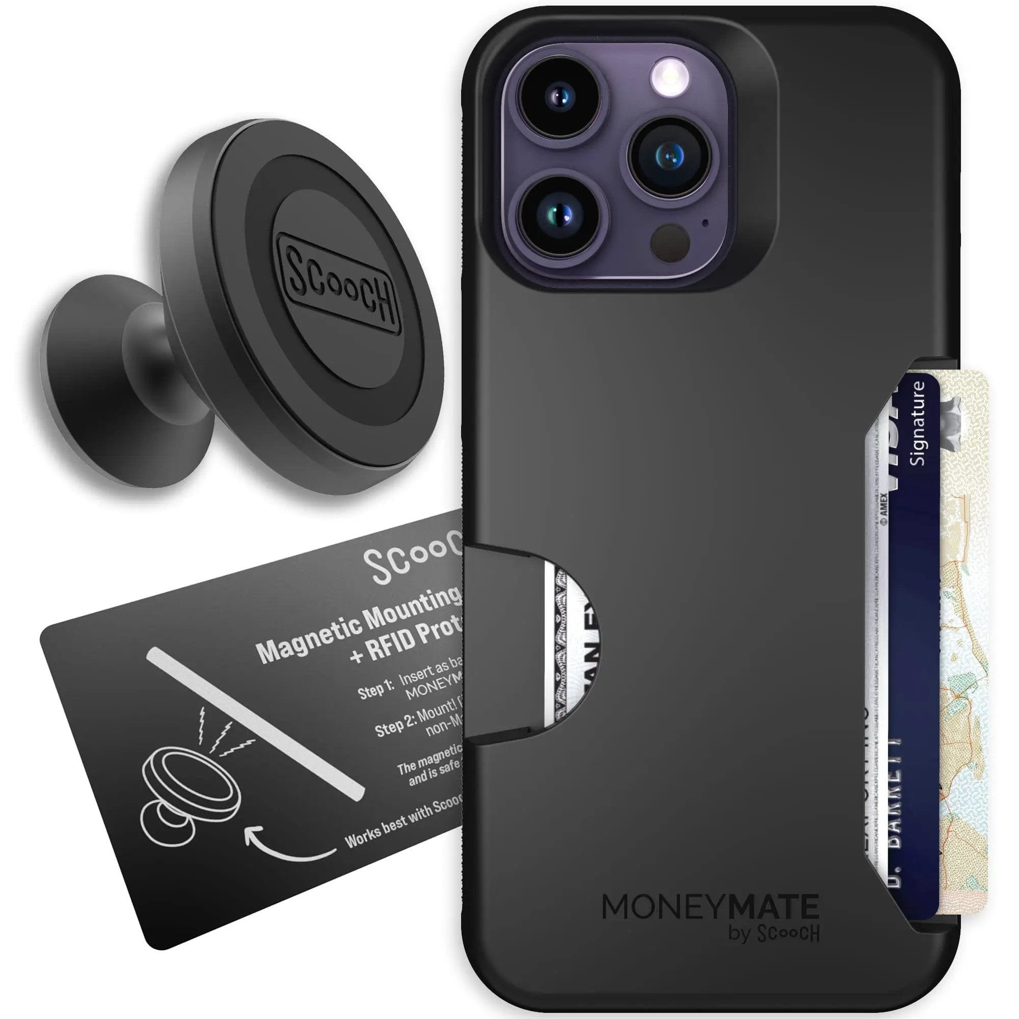 Scooch-Moneymate Starter Bundle for iPhone 14 Pro Max-Black