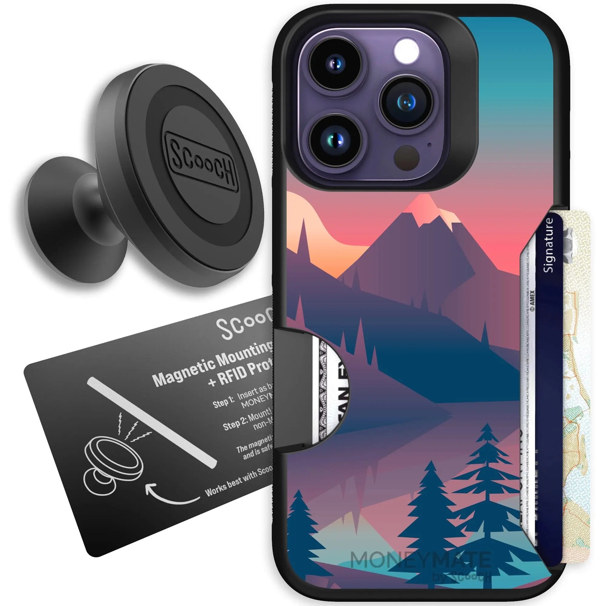 Scooch-Moneymate Starter Bundle for iPhone 14 Pro-Mountain Range