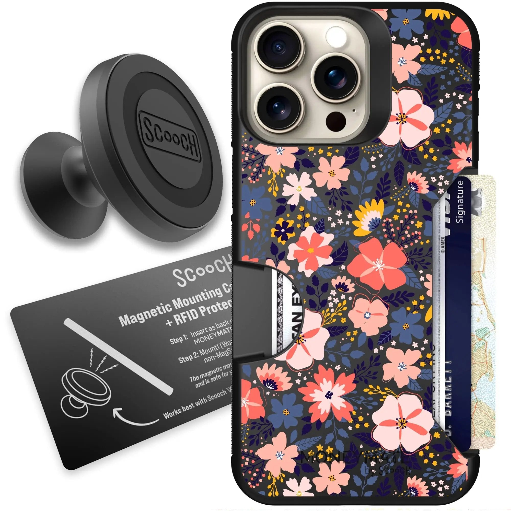 Scooch-Moneymate Starter Bundle for iPhone 15 Pro Max-Wildflowers