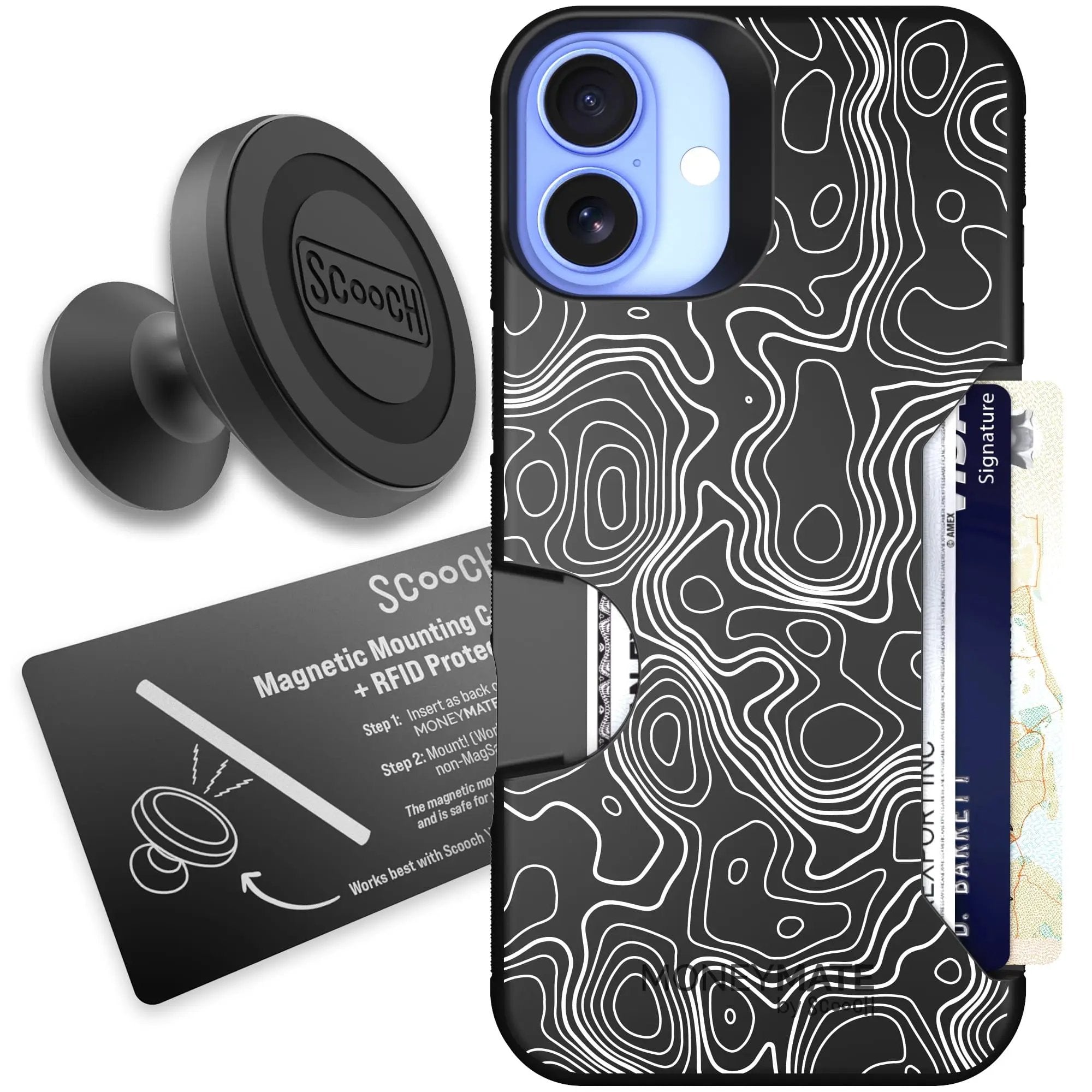 Scooch-Moneymate Starter Bundle for iPhone 16 Plus-Topography