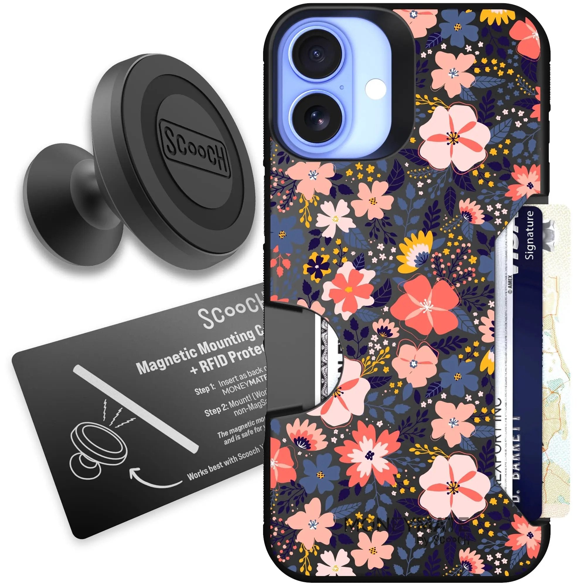 Scooch-Moneymate Starter Bundle for iPhone 16 Plus-Wildflowers