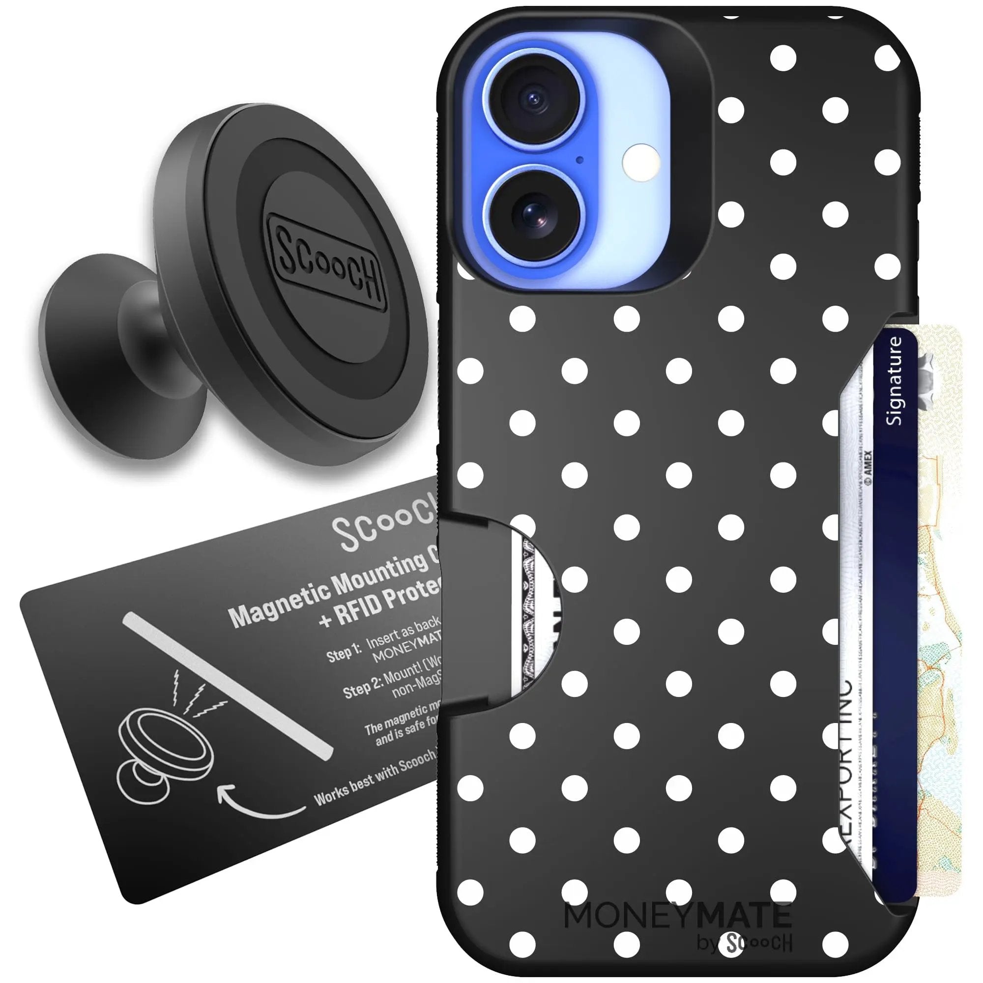 Scooch-Moneymate Starter Bundle for iPhone 16-Polka Dots