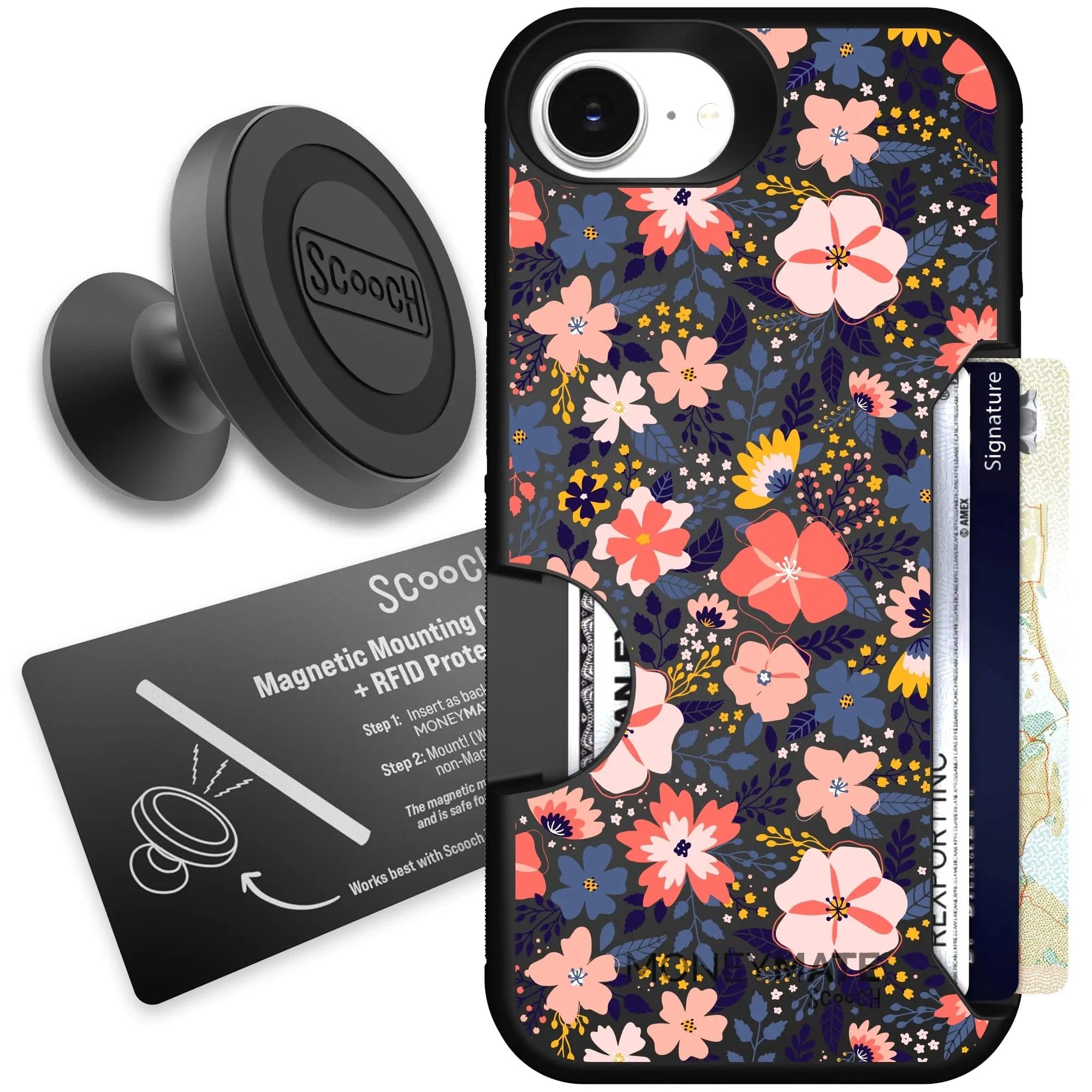 Scooch-Moneymate Starter Bundle for iPhone 16e-Wildflowers