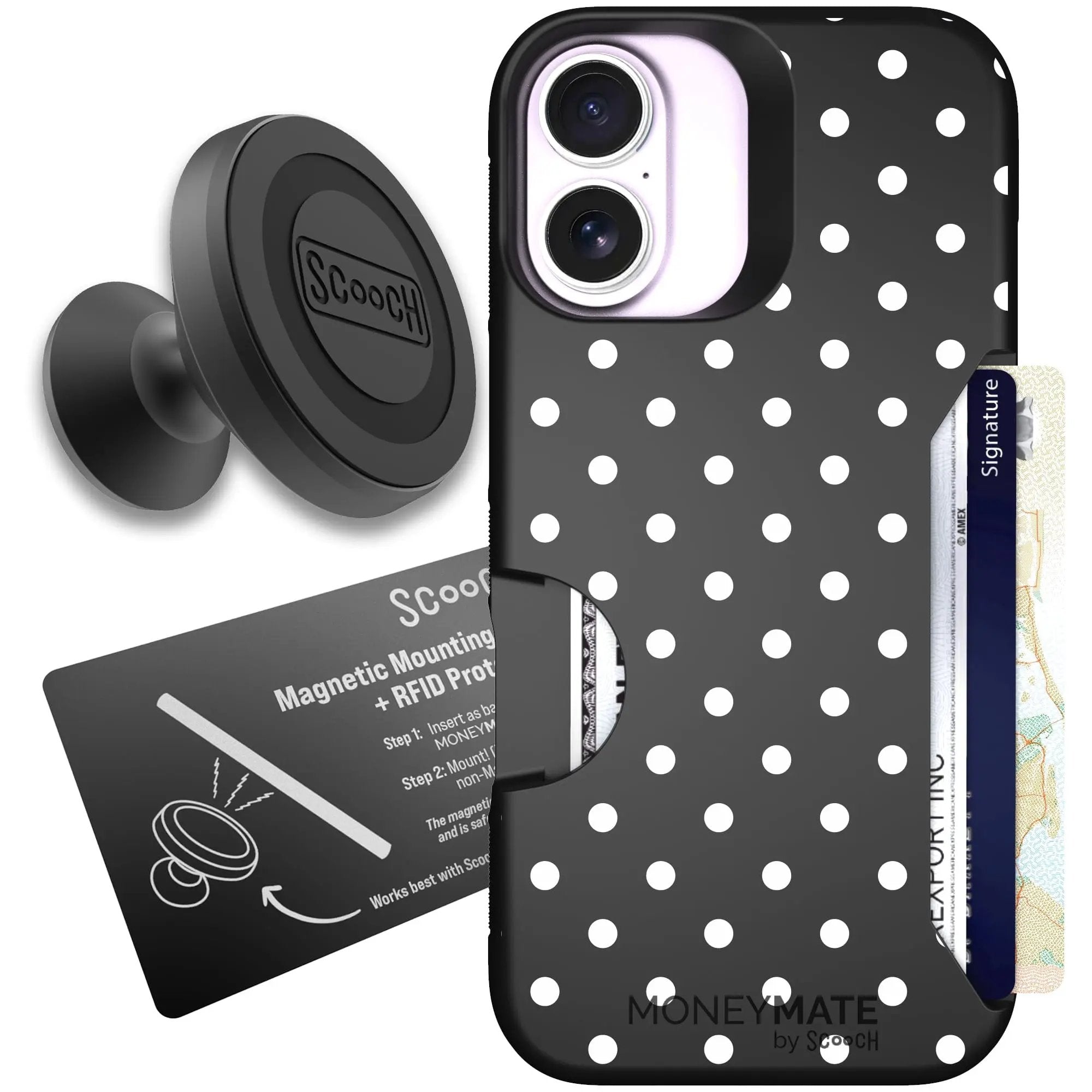 Scooch-Moneymate Starter Bundle for iPhone 17-Polka Dots
