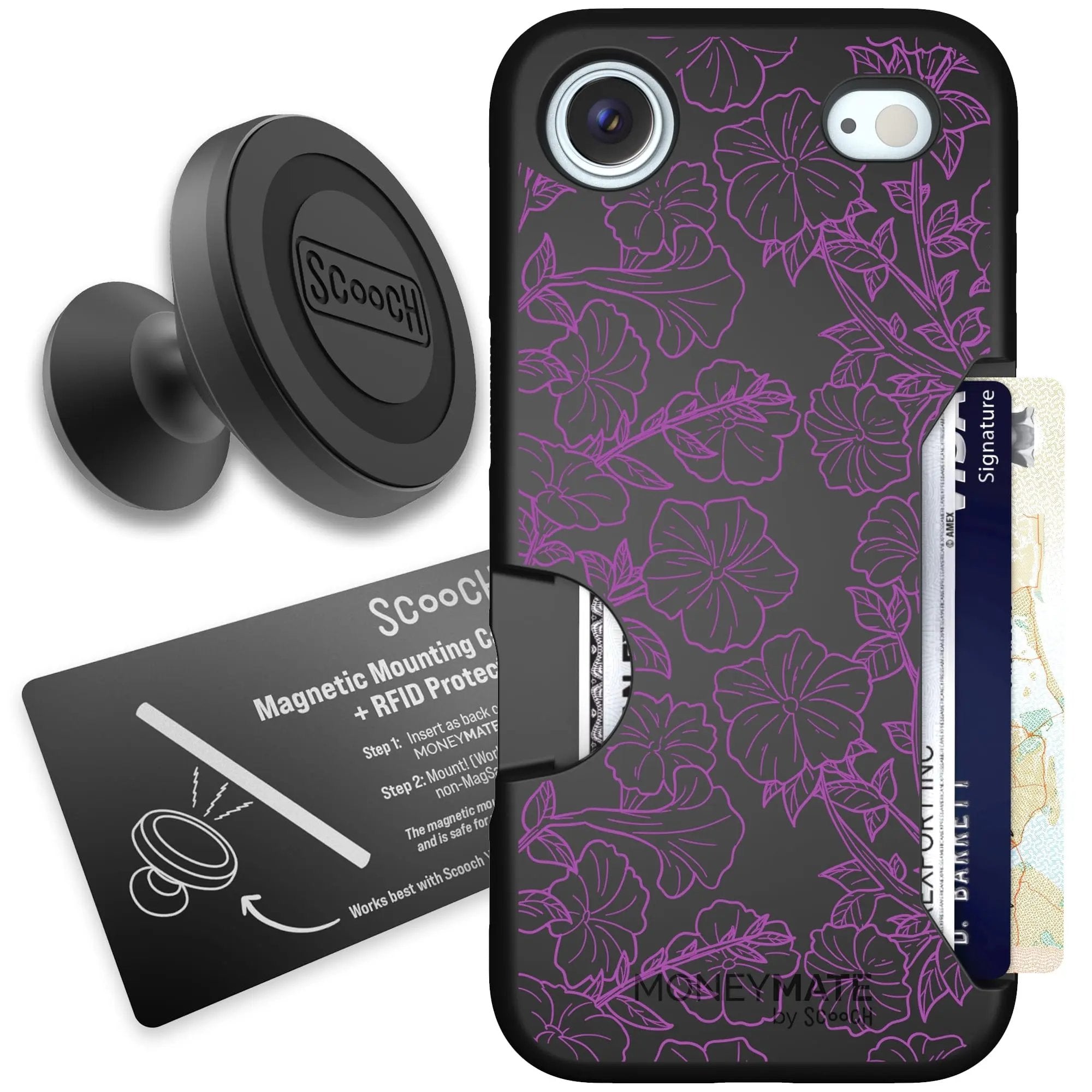 Scooch-Moneymate Starter Bundle for iPhone Air-Purple Petunias
