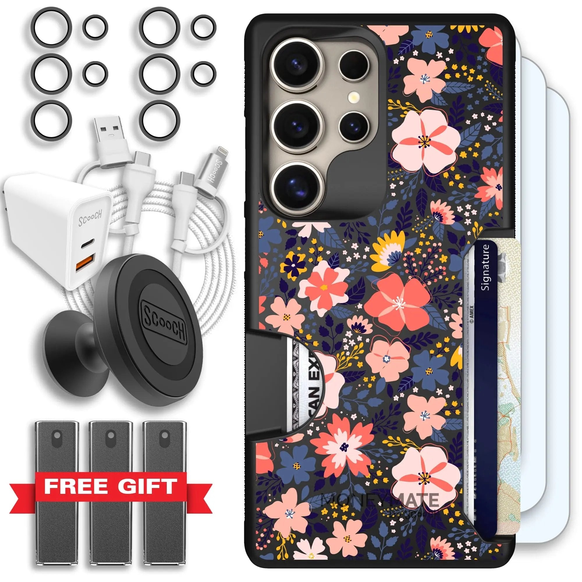 Scooch-Moneymate Ultimate Bundle for Samsung Galaxy S25 Ultra-Wildflowers