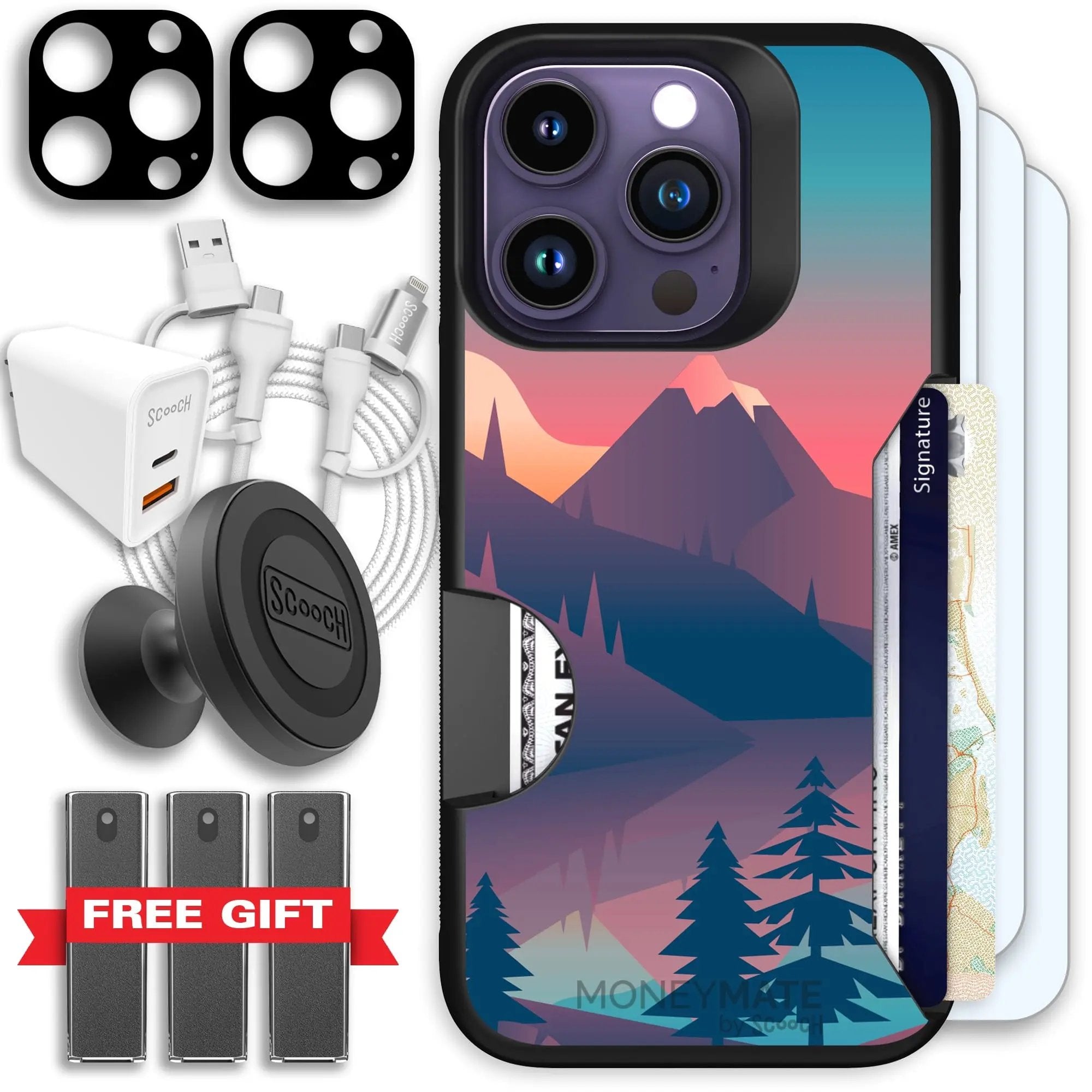 Scooch-Moneymate Ultimate Bundle for iPhone 14 Pro-Mountain Range