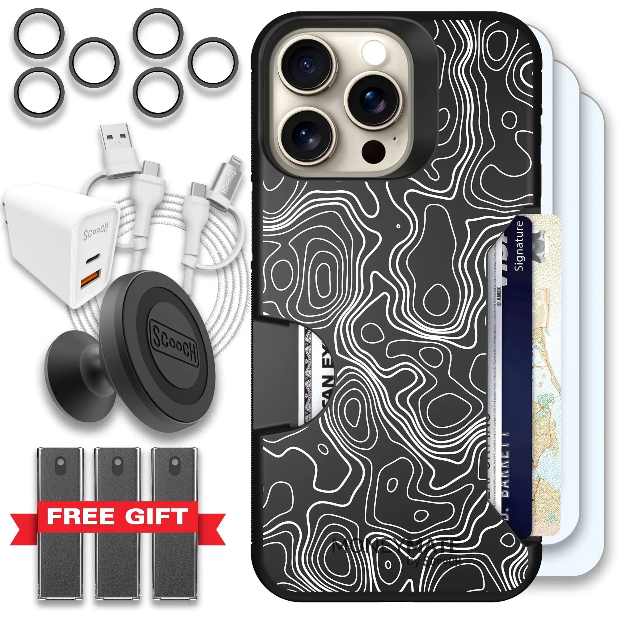 Scooch-Moneymate Ultimate Bundle for iPhone 15 Pro Max-Topography