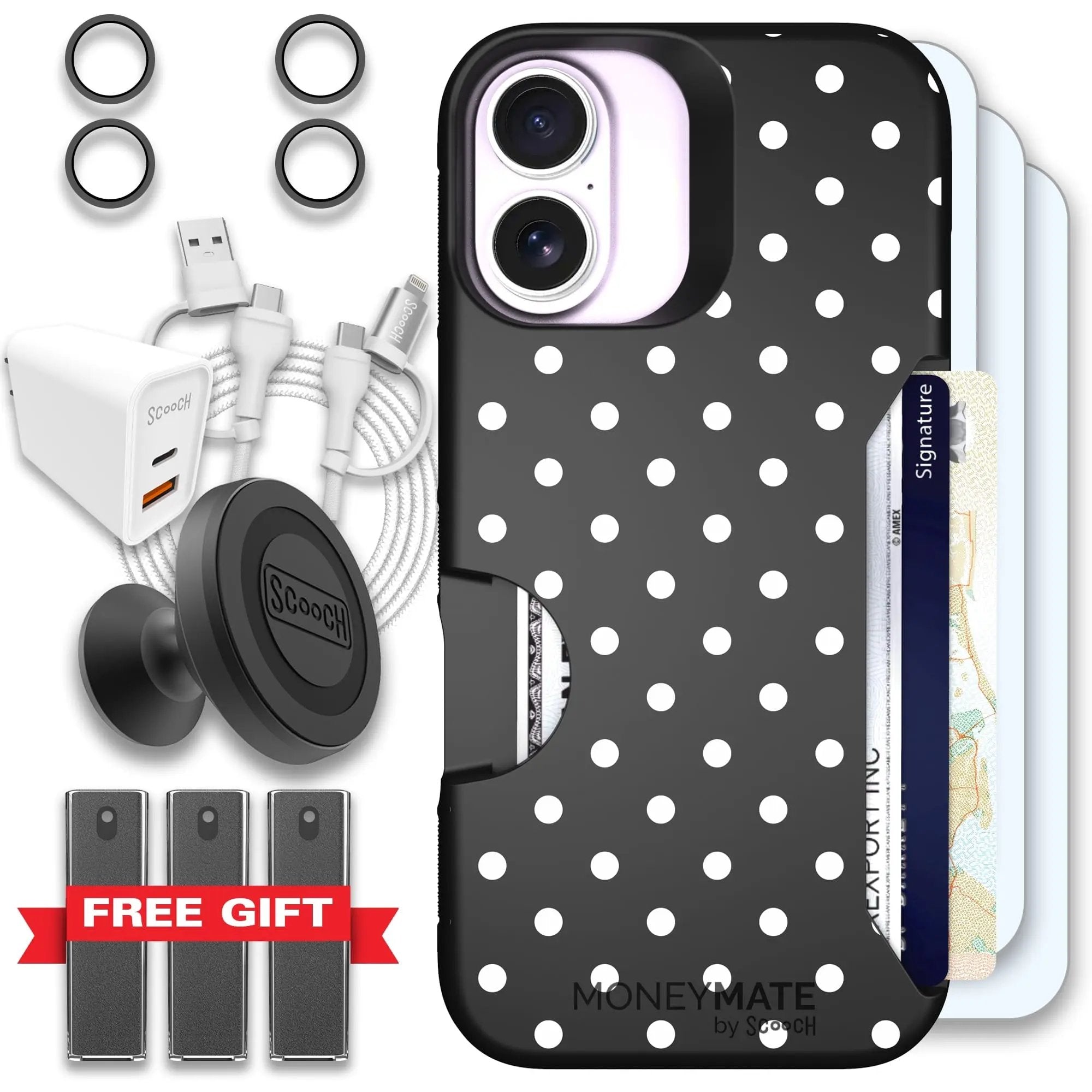 Scooch-Moneymate Ultimate Bundle for iPhone 17-Polka Dots