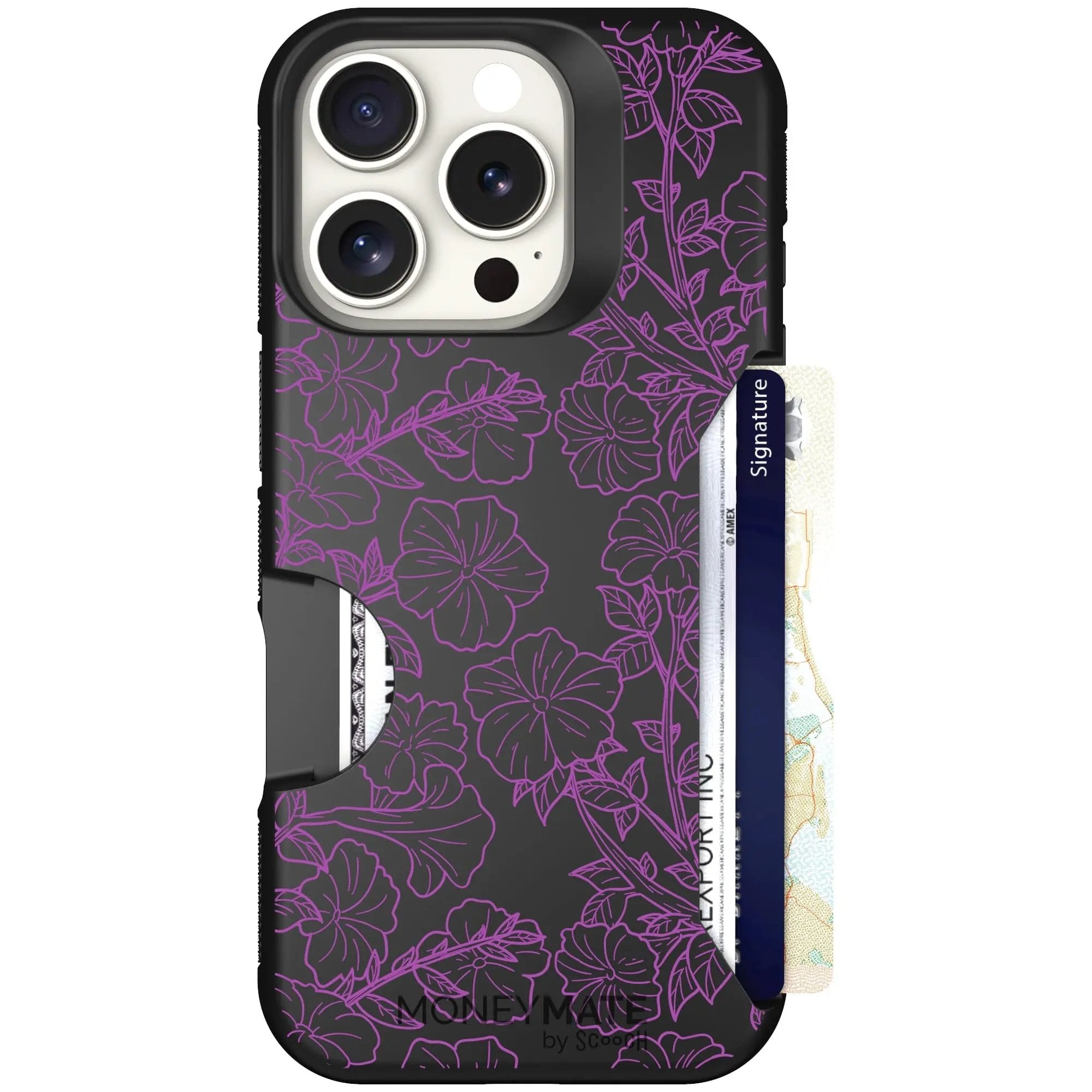 Scooch-Moneymate for iPhone 16 Pro-Purple Petunias