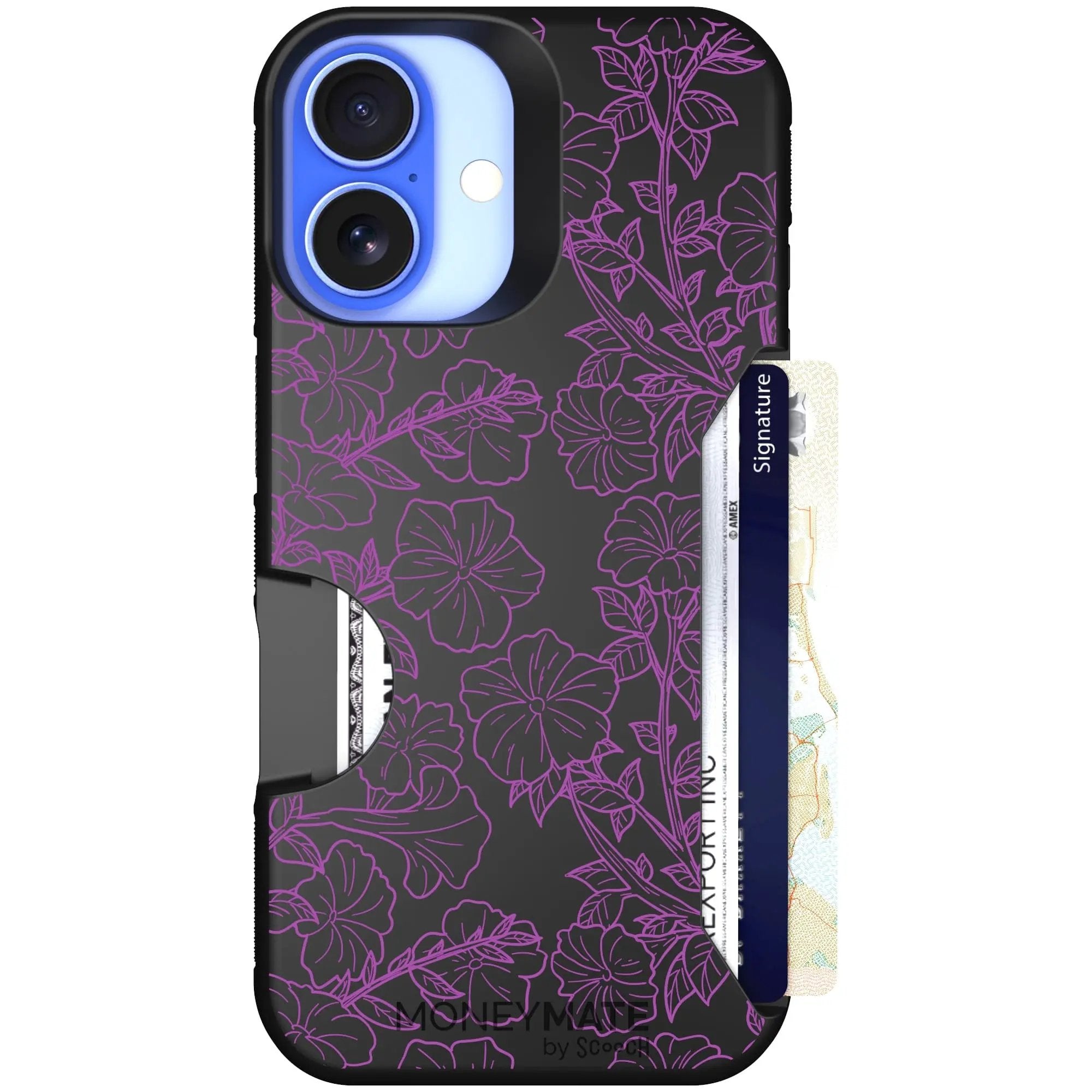 Scooch-Moneymate for iPhone 16-Purple Petunias
