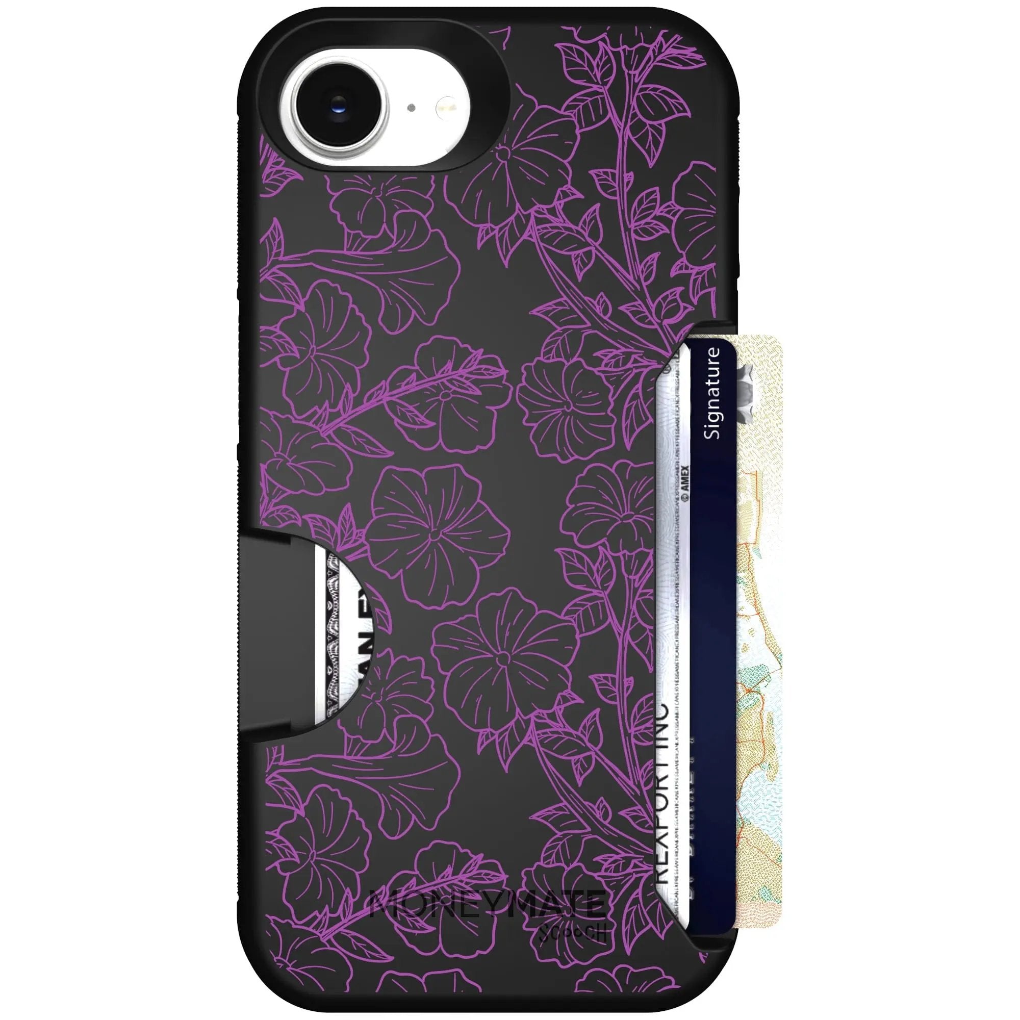 Scooch-Moneymate for iPhone 16e-Purple Petunias