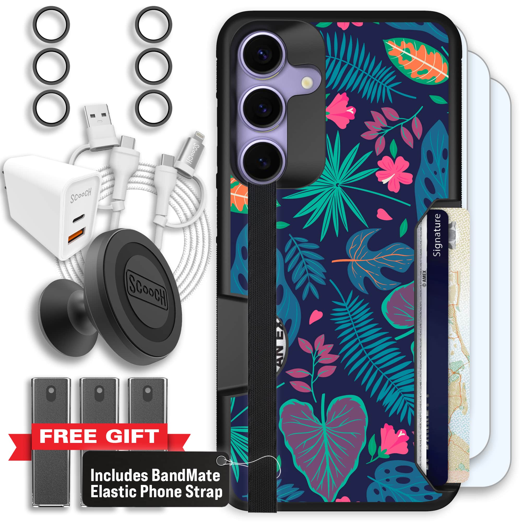 Moneymate - S25 Plus - Tropical Leaves - Ultimate Bundle