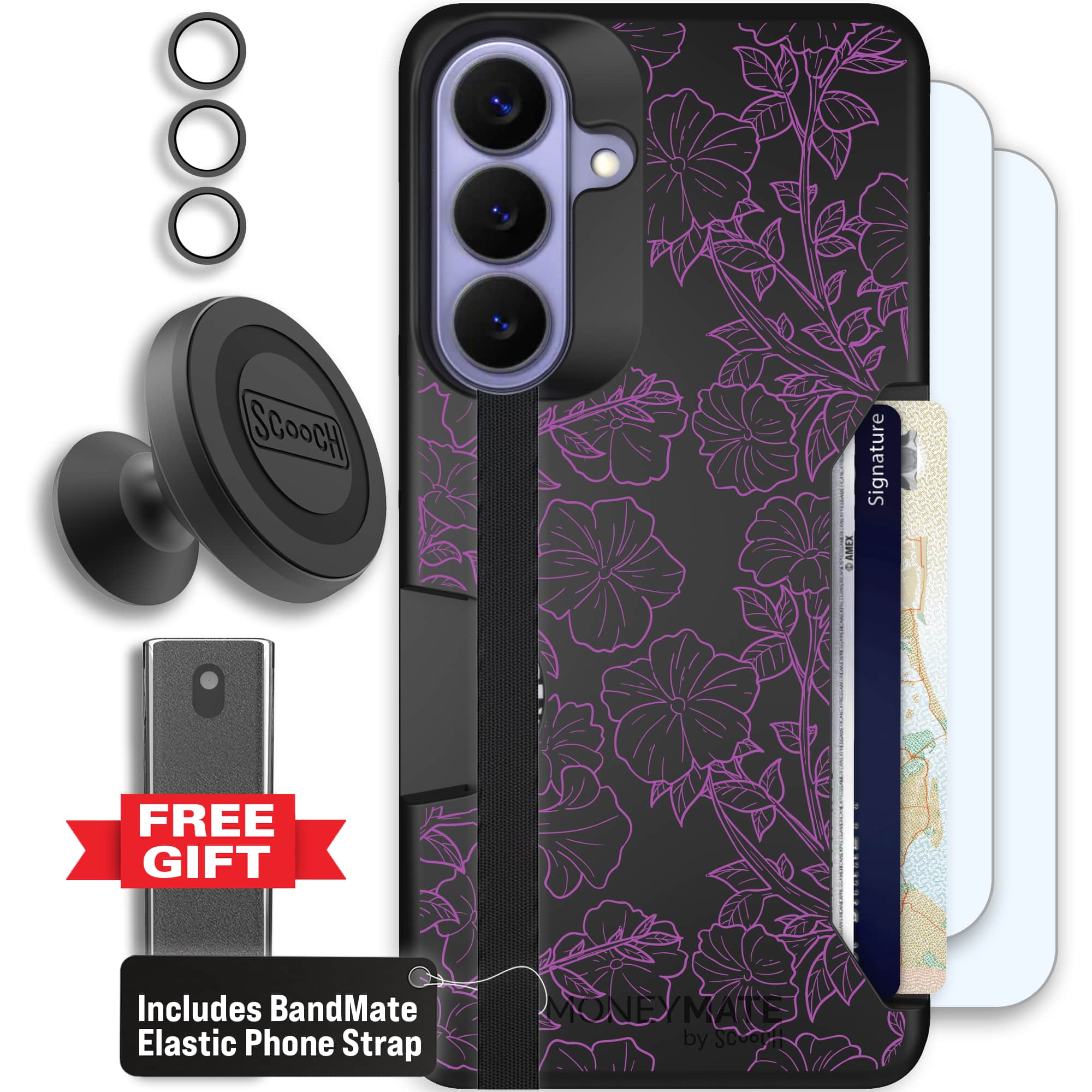 Moneymate - S26 Plus - Purple Petunias - Defender Bundle