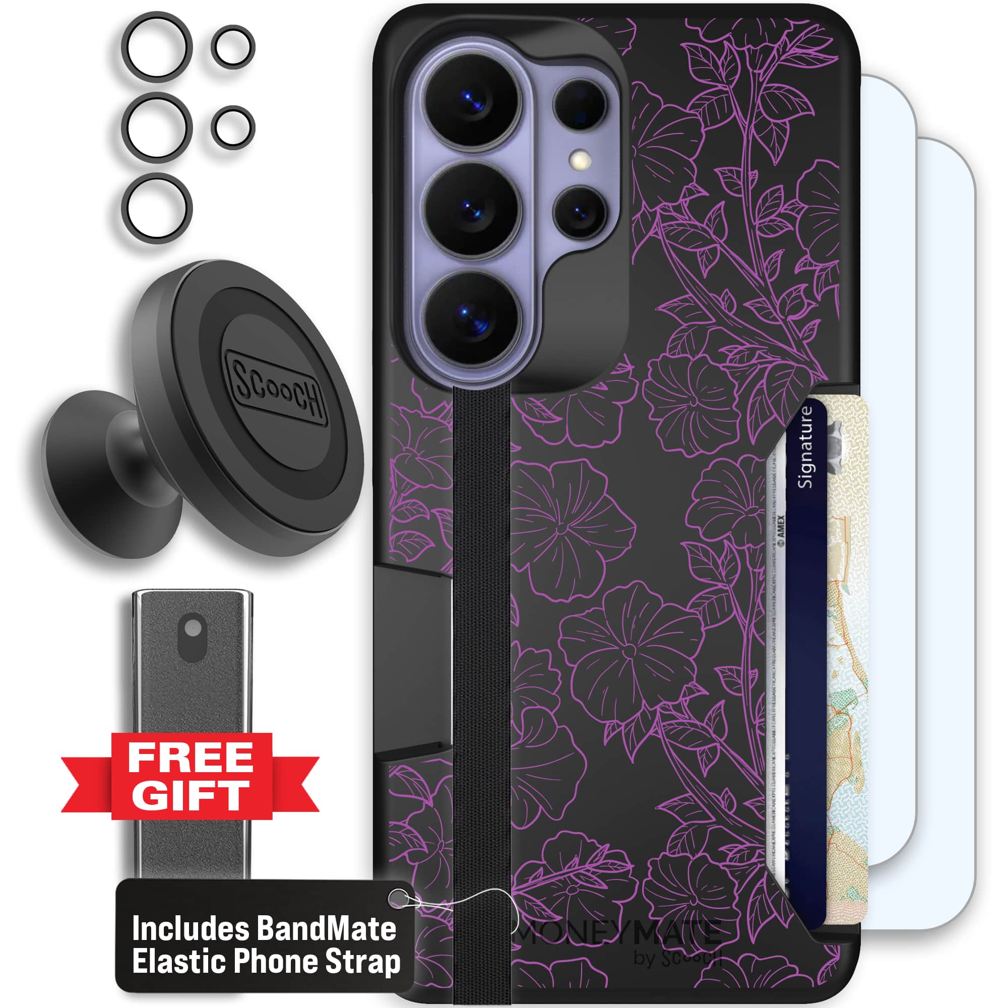 Moneymate - S26 Ultra - Purple Petunias - Defender Bundle