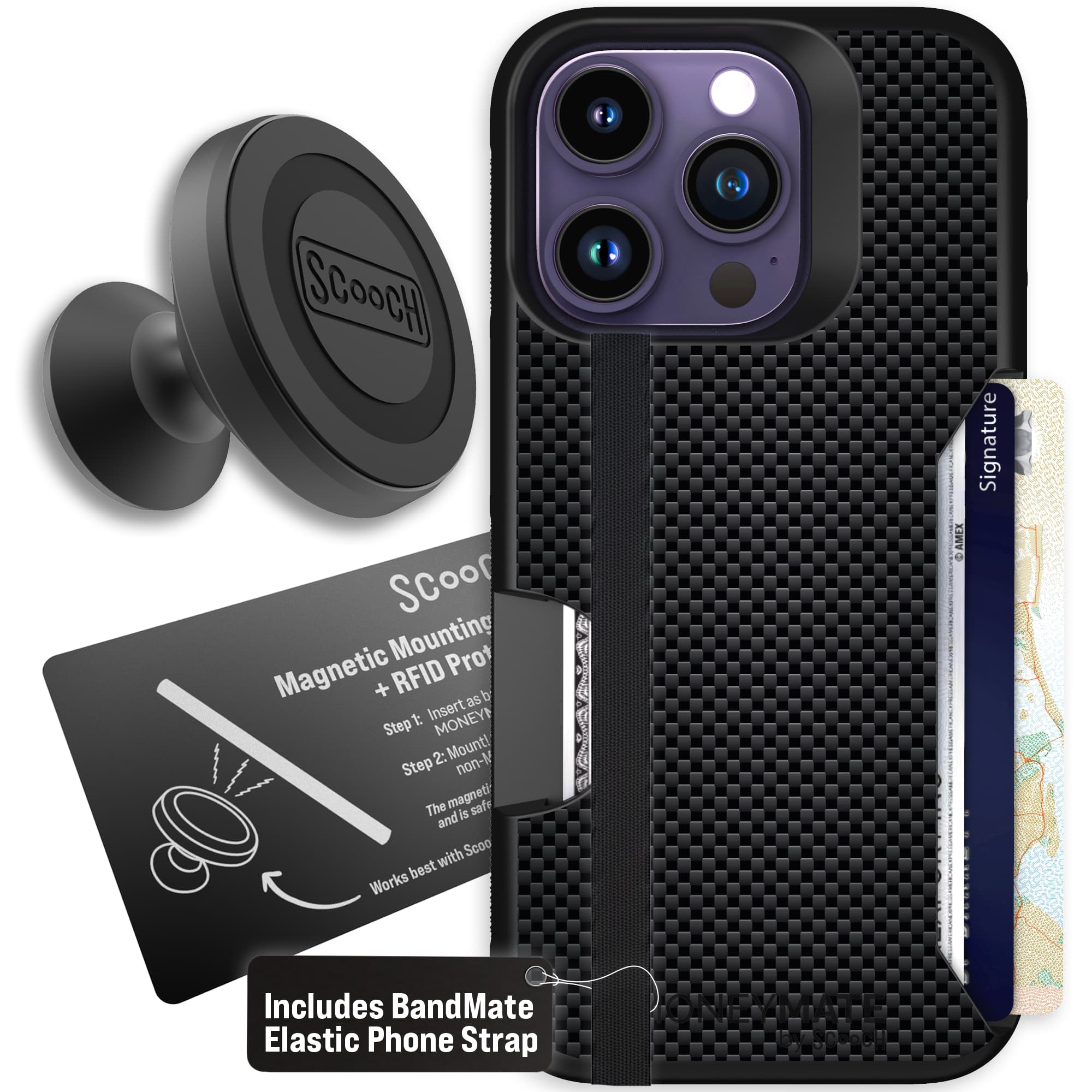 Moneymate - iPhone 14 Pro - Carbon Fiber - Starter Bundle