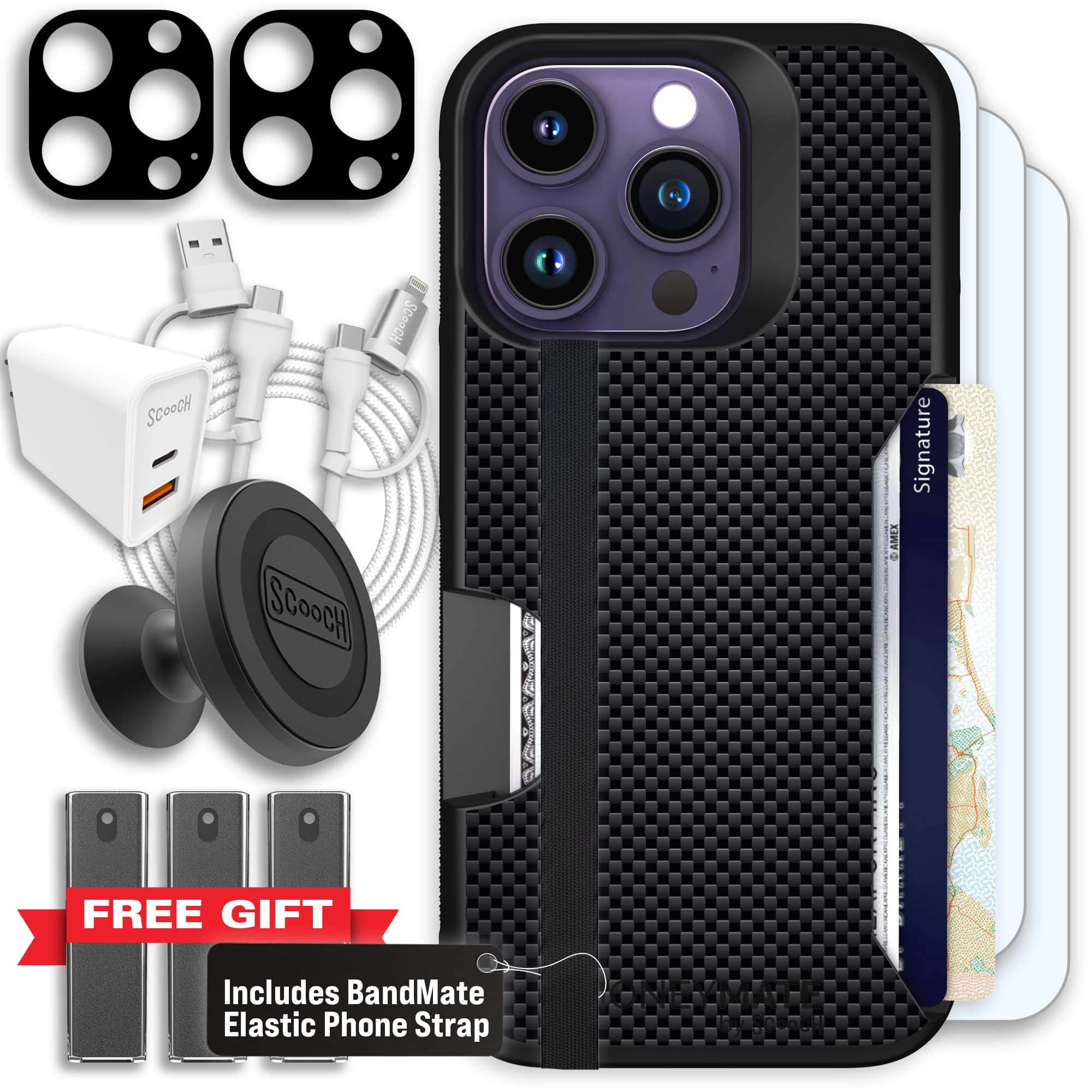 Moneymate - iPhone 14 Pro - Carbon Fiber - Ultimate Bundle