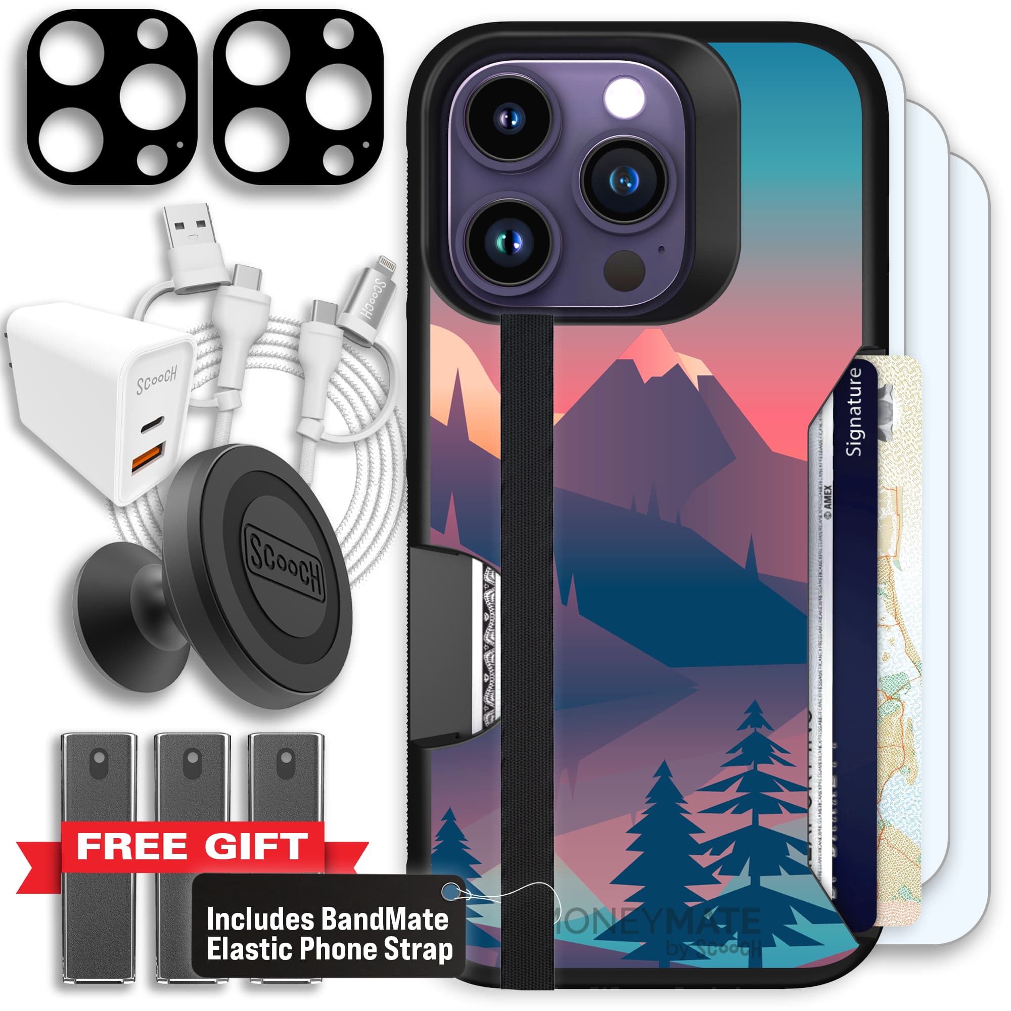 Moneymate - iPhone 14 Pro - Mountain Range - Ultimate Bundle