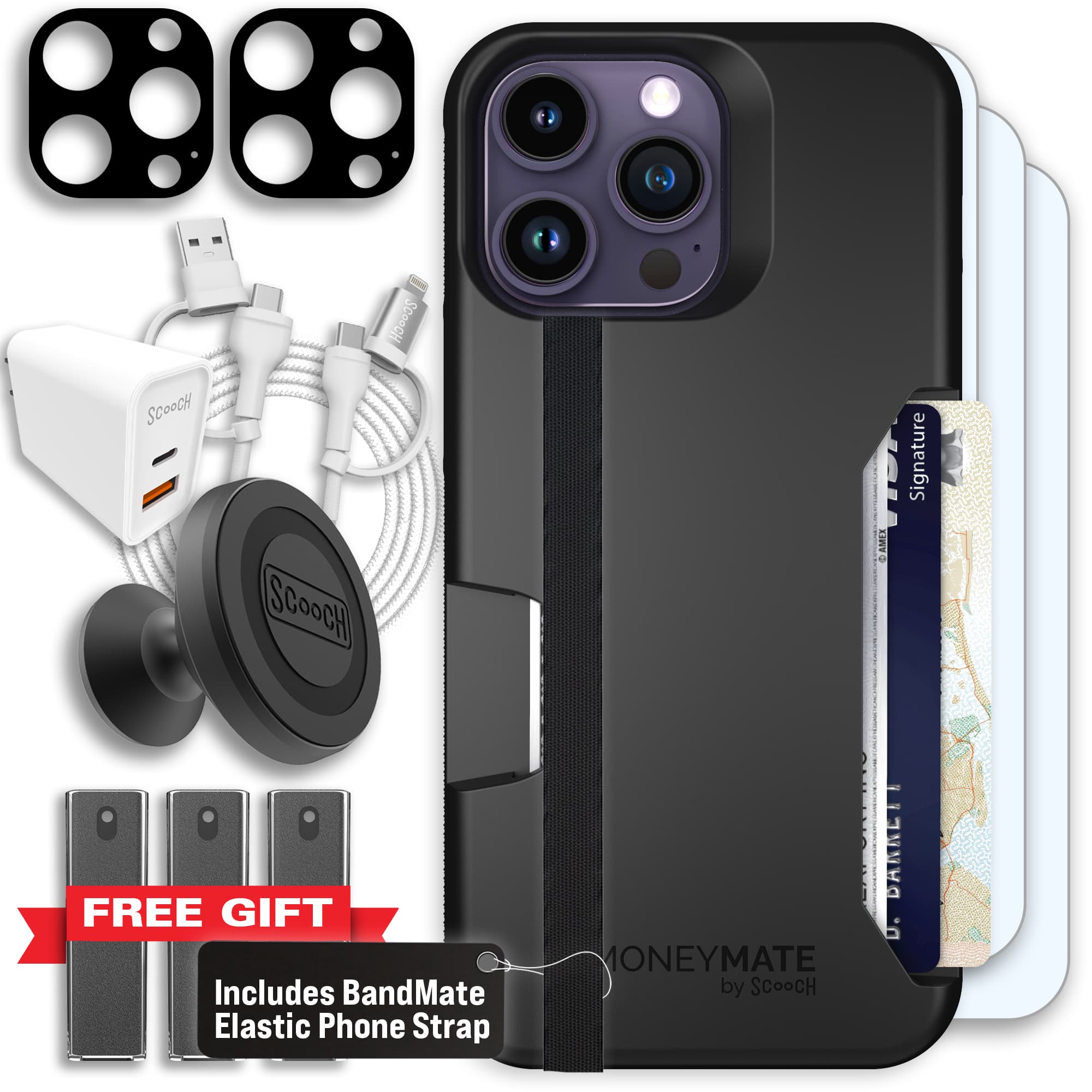 Moneymate - iPhone 14 Pro Max - Black - Ultimate Bundle