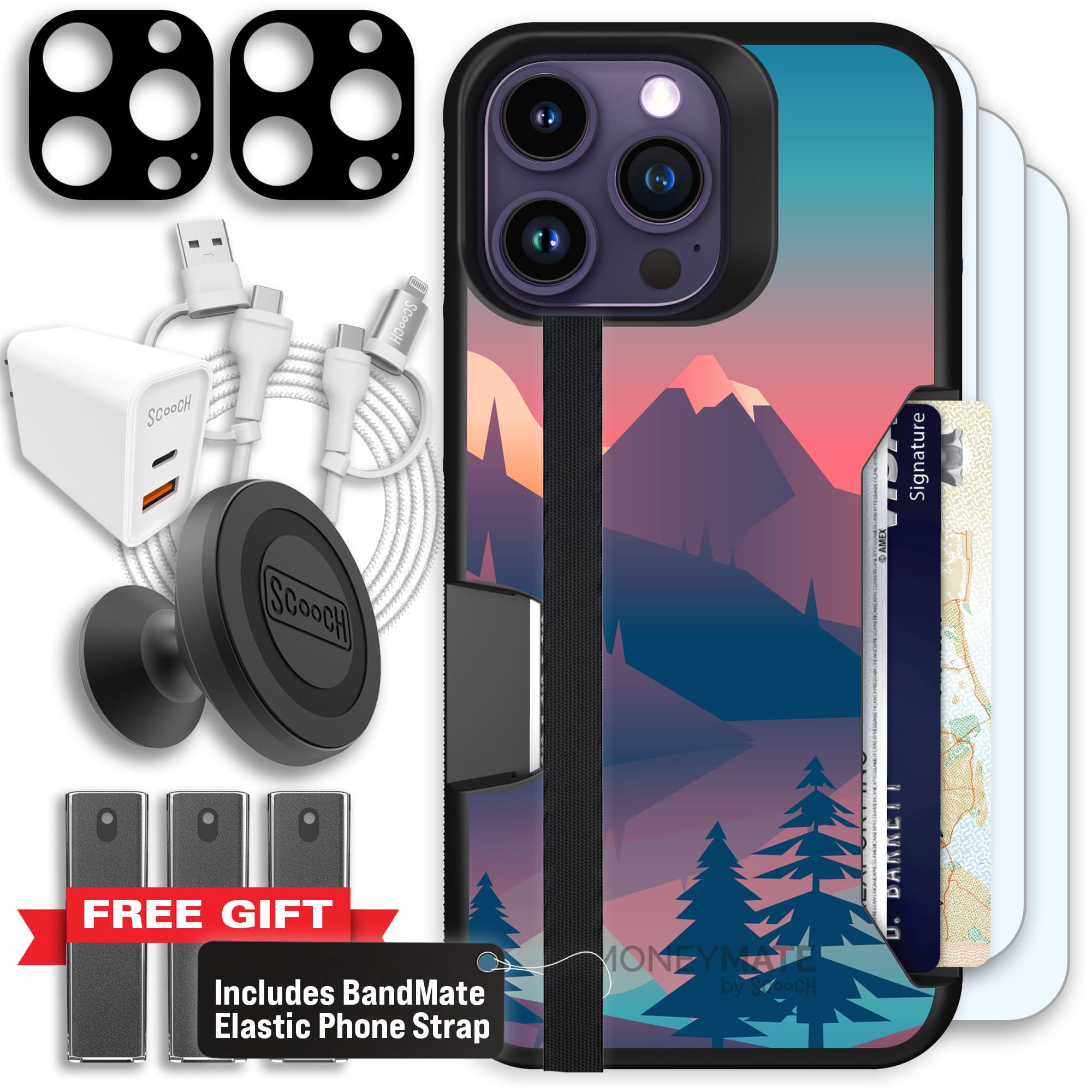 Moneymate - iPhone 14 Pro Max - Mountain Range - Ultimate Bundle