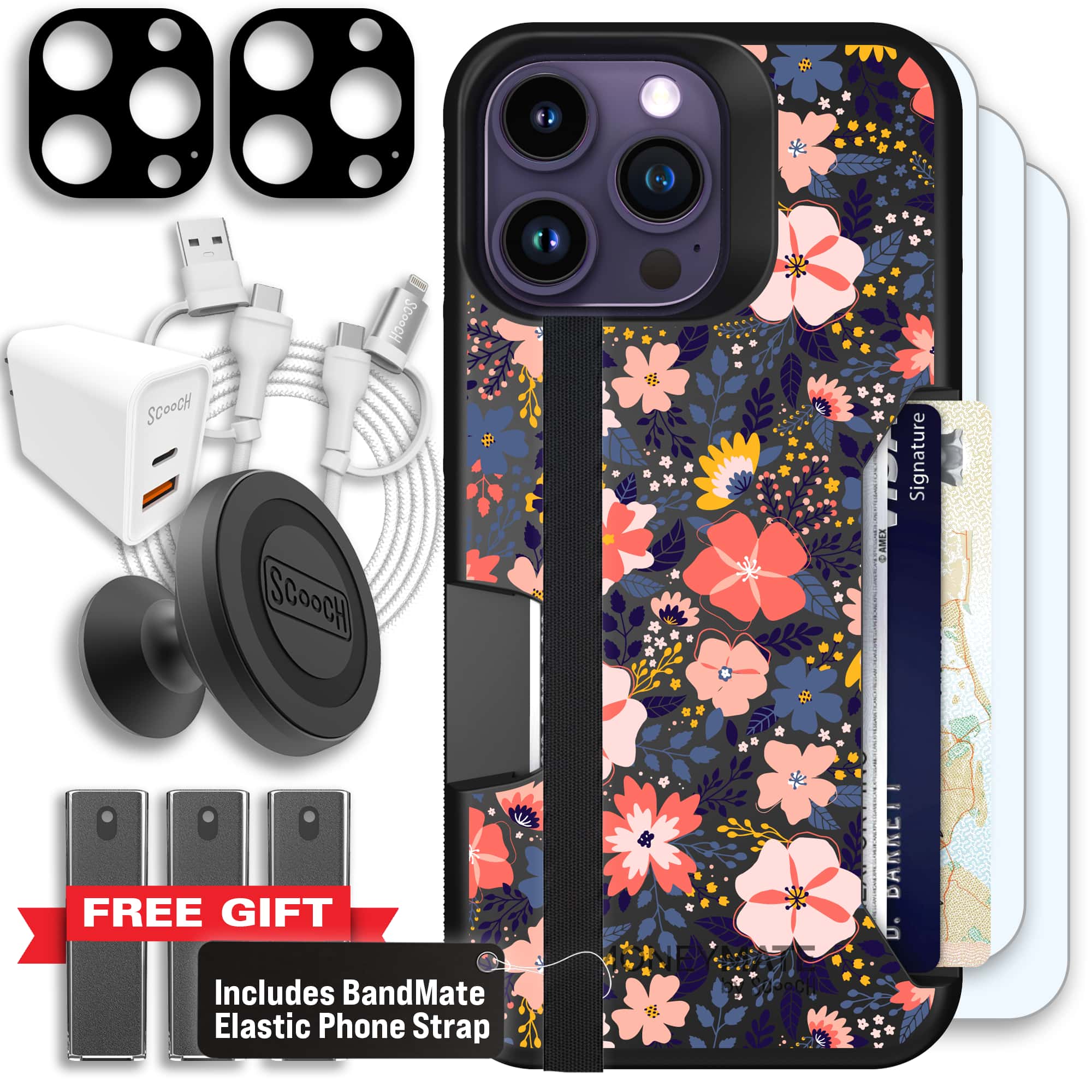 Moneymate - iPhone 14 Pro Max - Wildflowers - Ultimate Bundle