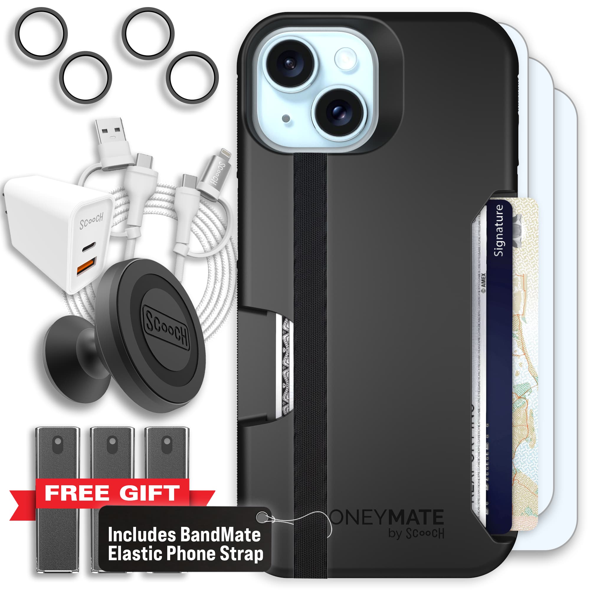Moneymate - iPhone 15 - Black - Ultimate Bundle