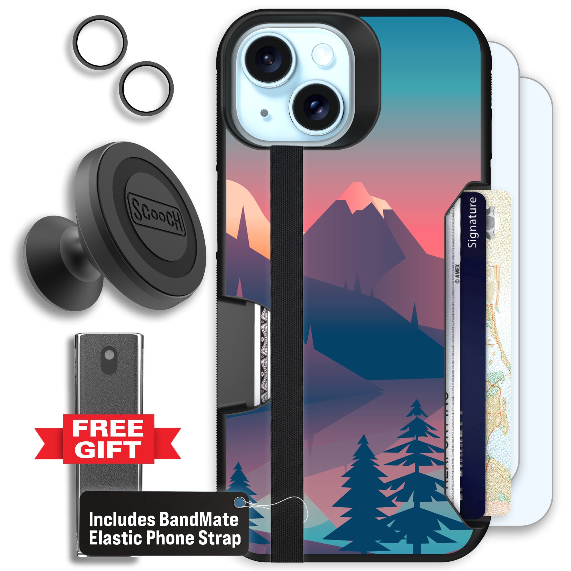 Moneymate - iPhone 15 - Mountain Range - Defender Bundle
